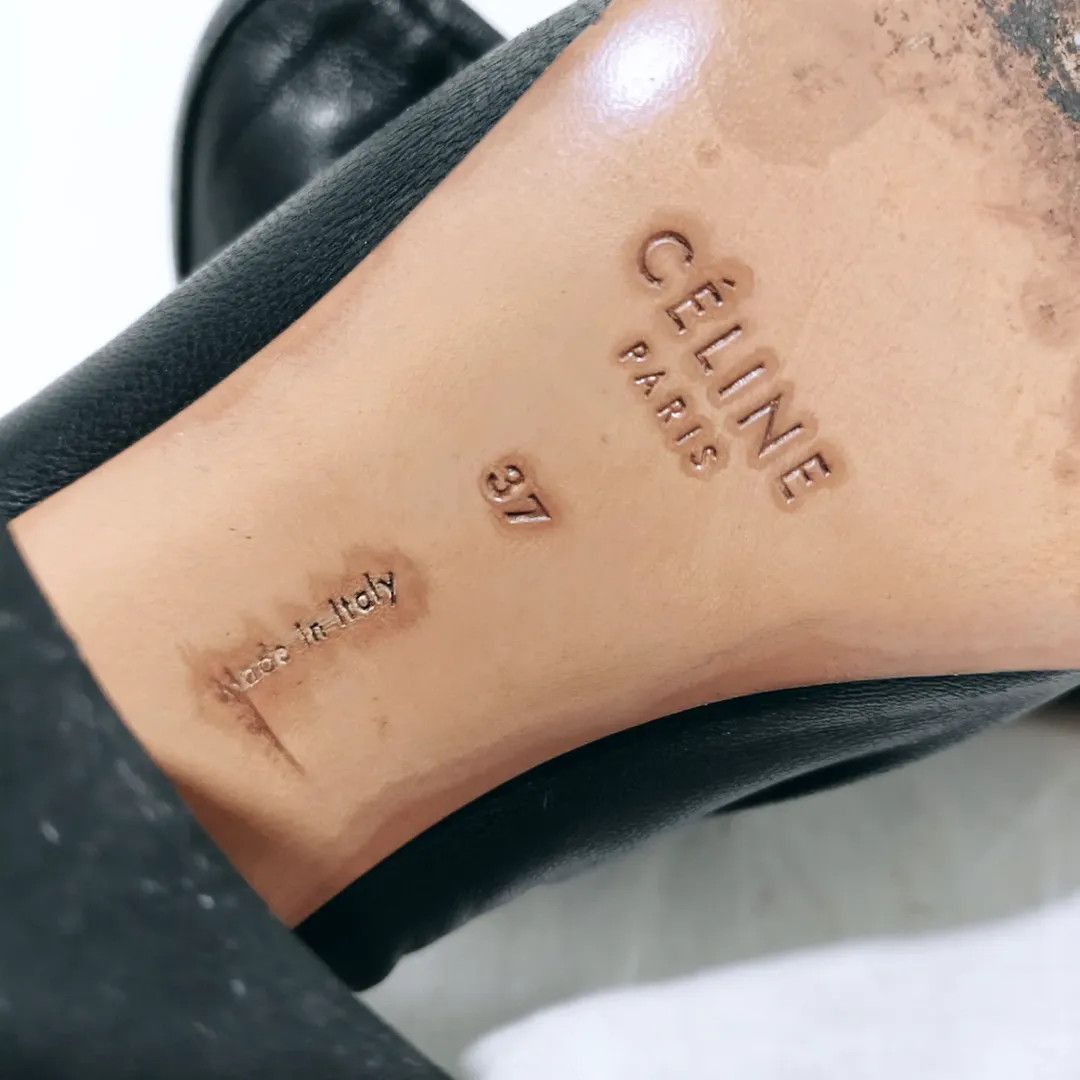 Celine Celine Ballerina Soft Leather Black Pumps Size US 7 / IT 37 - 7 Thumbnail