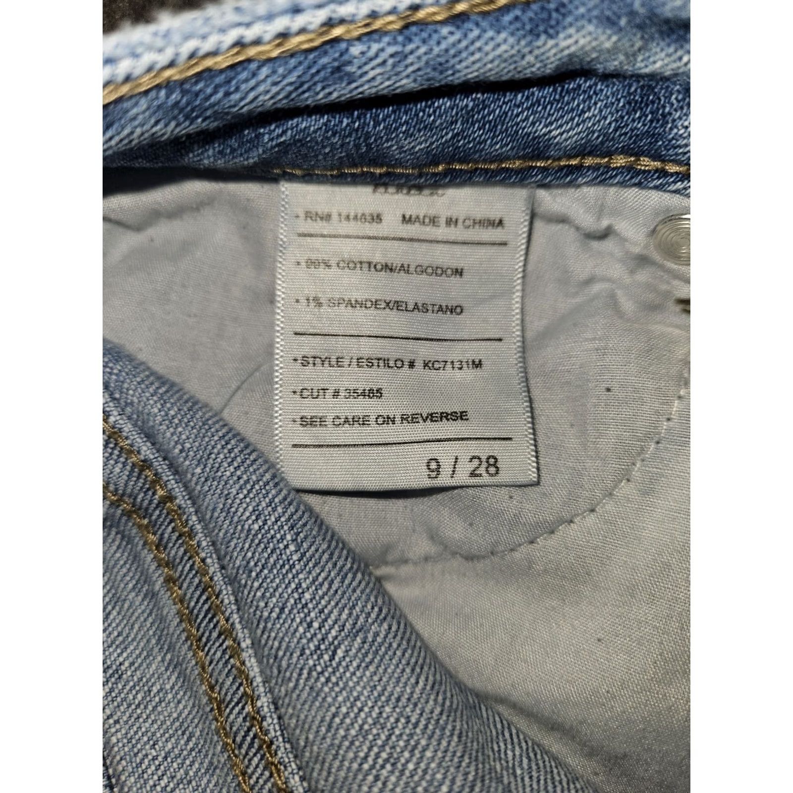 Vintage KanCan Jeans Skinny Ankle Women's 9/28 Blue Denim Distressed Button Fly Stretch Shirts? Size 30" / US 8 / IT 44 - 3 Thumbnail
