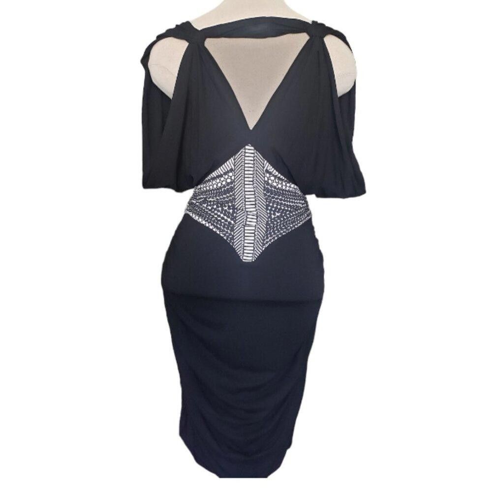 Nicole Miller CT786 Nicole Miller Black and White Sleeveless Sexy Dress S Size S / US 4 / IT 40 - 4 Thumbnail