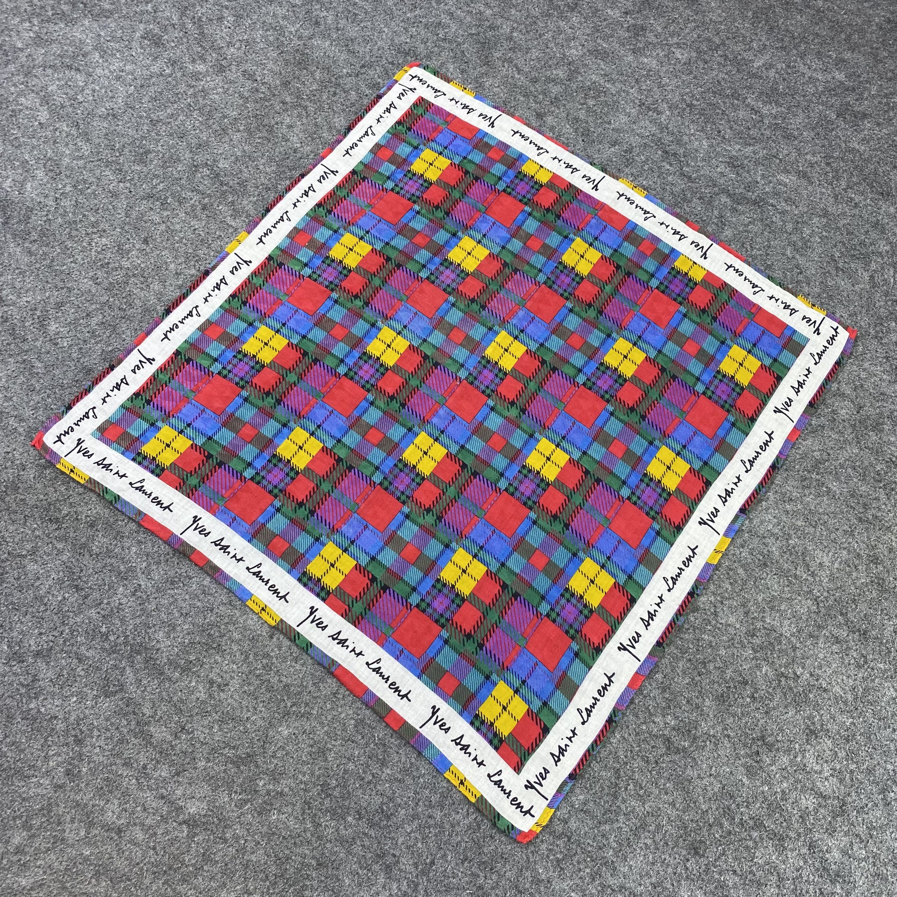 Vintage × Yves Saint Laurent Yves Saint Laurent Handkerchief / Bandana /Neckerchief-B1489 Size ONE SIZE - 4 Thumbnail