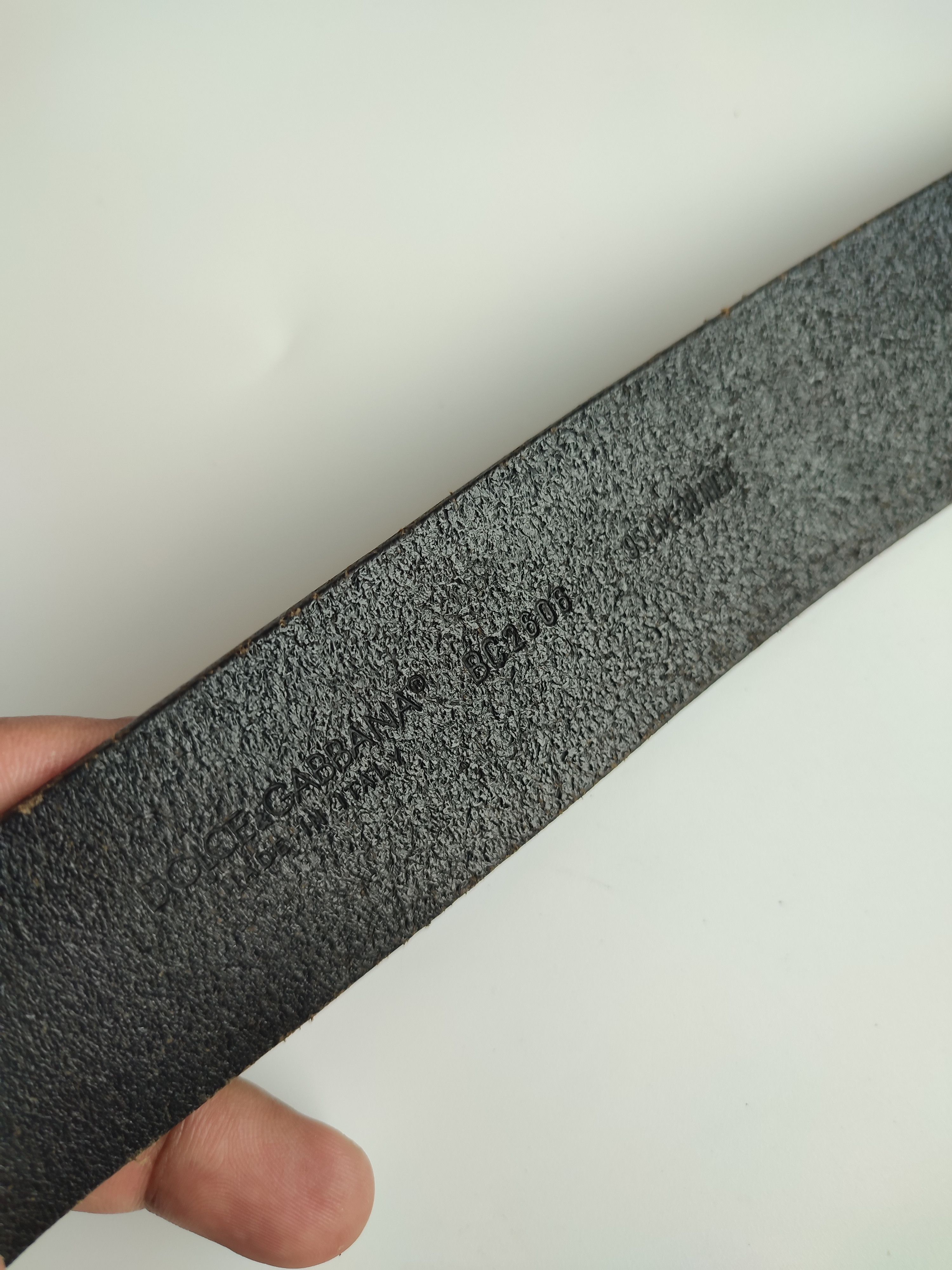 Dolce & Gabbana Authentic Dolce & Gabbana Black Leather Belt Size 44 - 5 Thumbnail