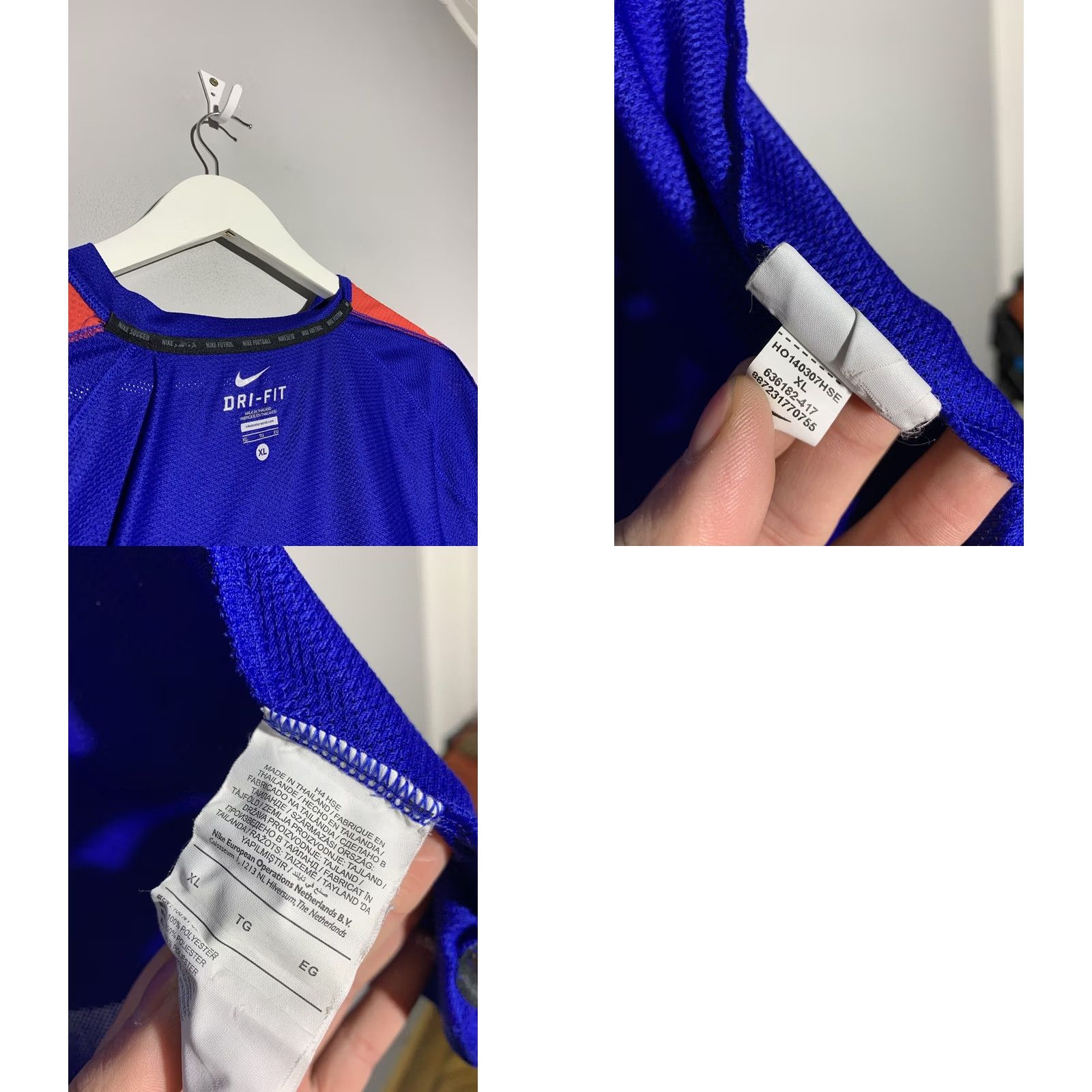 Nike Nike Manchester United Training Shirt Soccer Jersey Crew Neck Short Sleeve L Blue Jersey Nike Mens Shirt Size US L / EU 52-54 / 3 - 8 Thumbnail