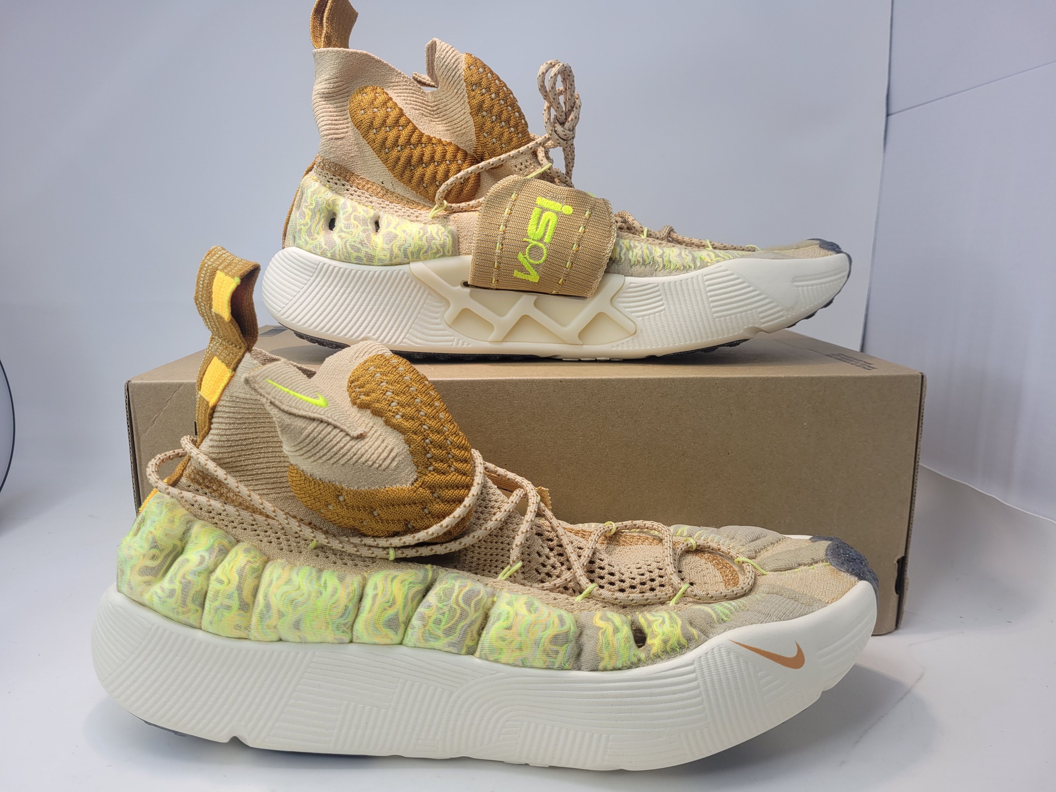 image of New Nike Ispa Sense Flyknit Sesame Desert Unisex Men Size 12 Shoes in Beige