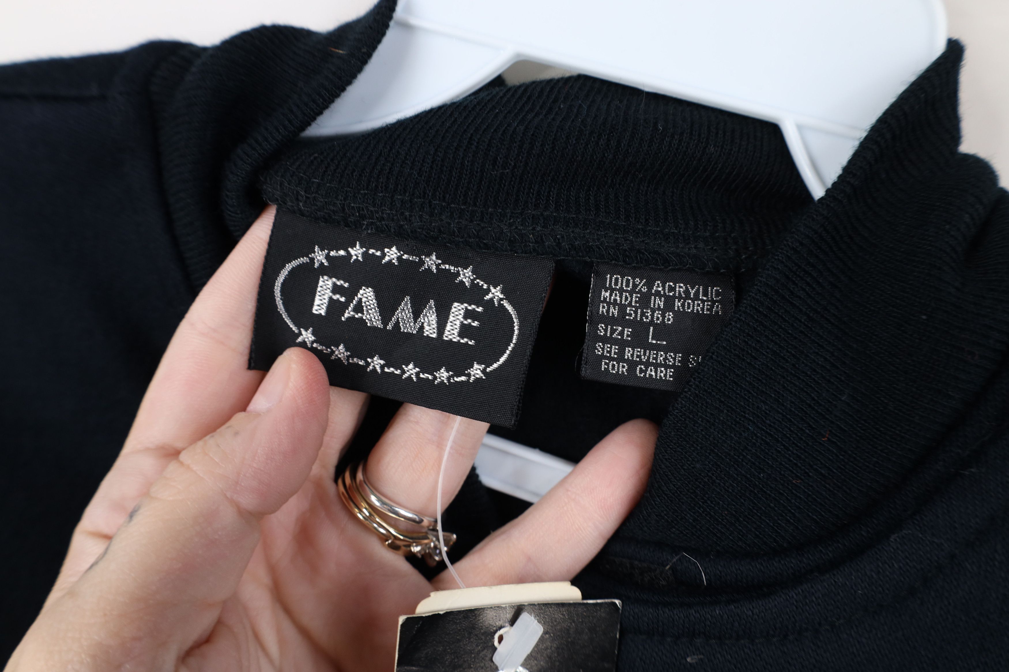 Vintage Deadstock Vintage 90s Streetwear Side Zip Sweatshirt Black Size US L / EU 52-54 / 3 - 8 Thumbnail