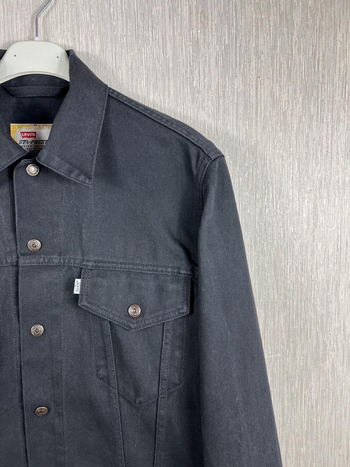 Levi's Vintage 90s Levi’s Sta-Prest denim trucker jacket levis logo Size XL / US 12-14 / IT 48-50 - 4 Thumbnail
