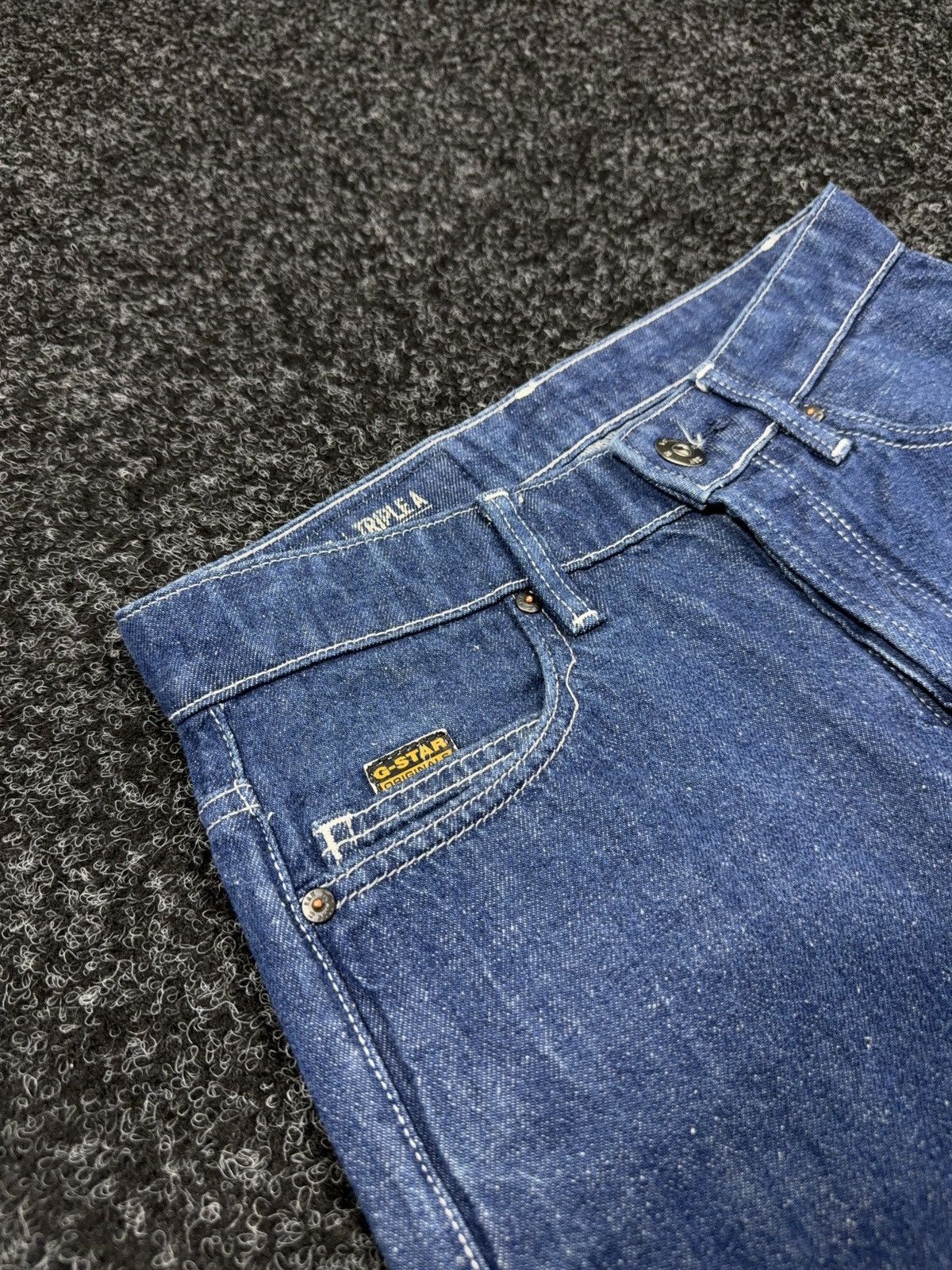G-Star Vintage 00s Y2K G-Star RAW Triple A Straight Dark Blue Jeans Size 26" / US 2 / IT 38 - 6 Thumbnail