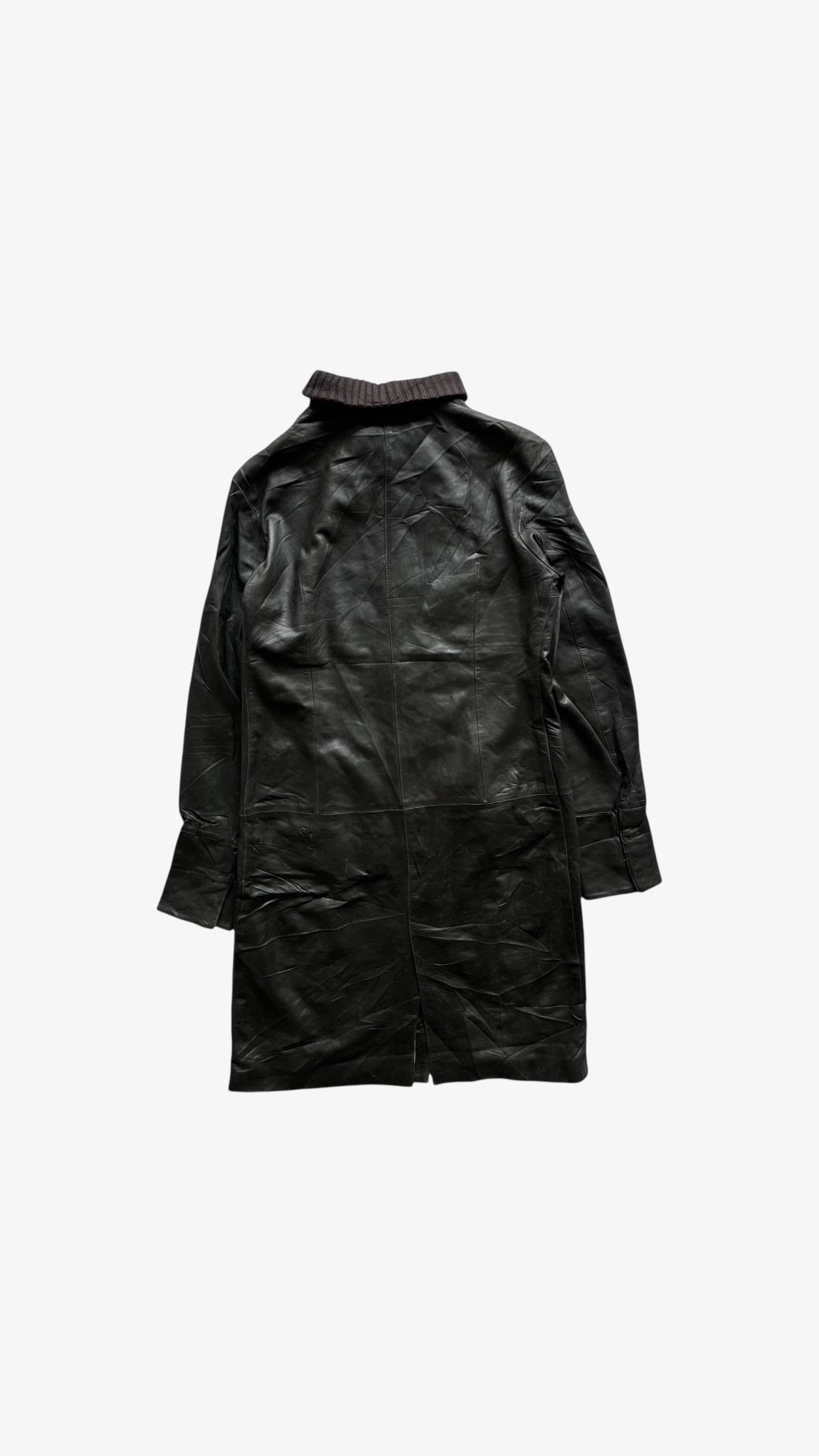 Dolce & Gabbana Vintage 90s Women's Dolce & Gabbana Dark Brown Leather Coat Size M / US 6-8 / IT 42-44 - 3 Thumbnail