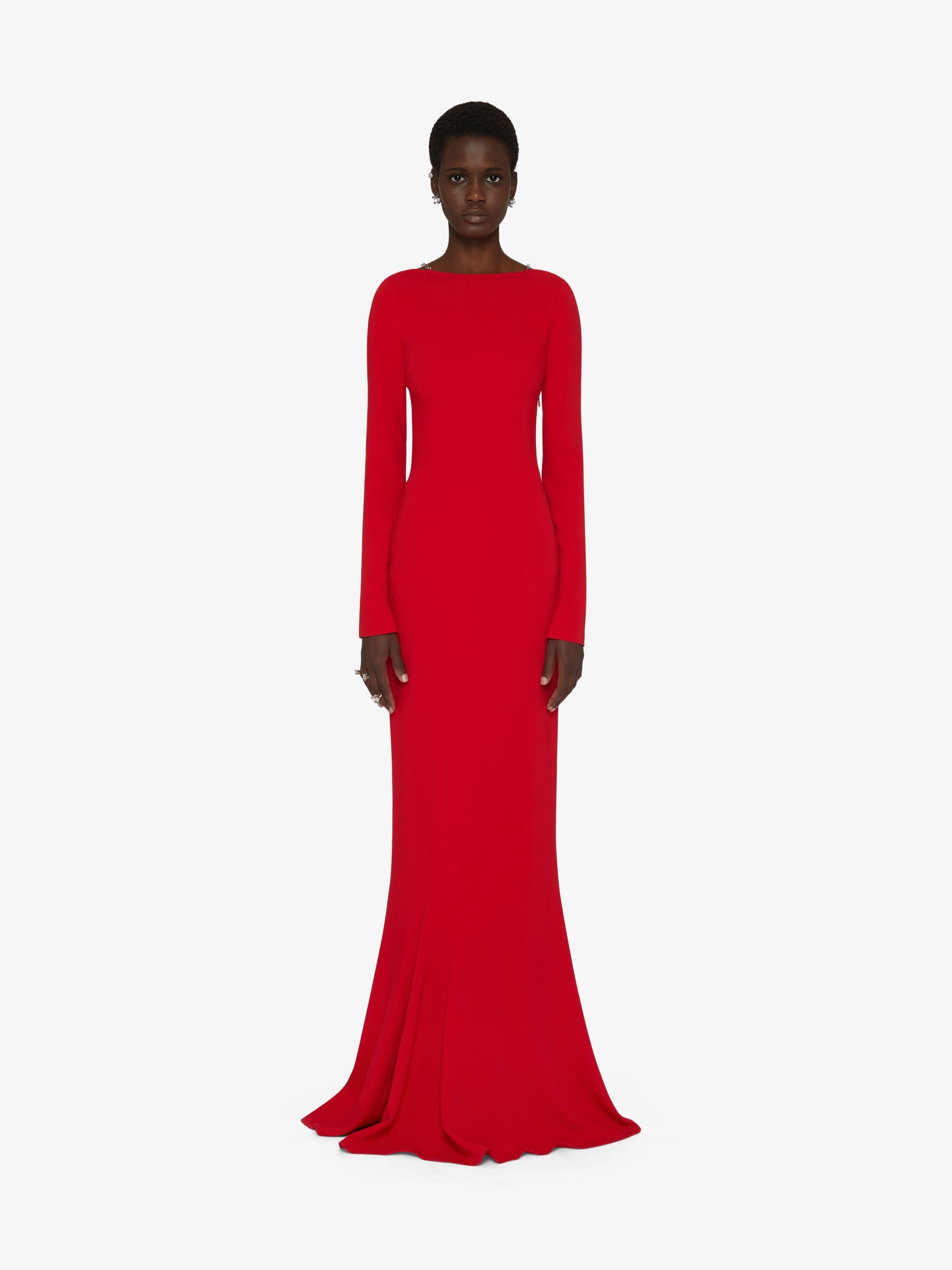 Givenchy o1w1db10325 Long Sleeve Dress With Chain in Red Size XS / US 0-2 / IT 36-38 - 4 Thumbnail