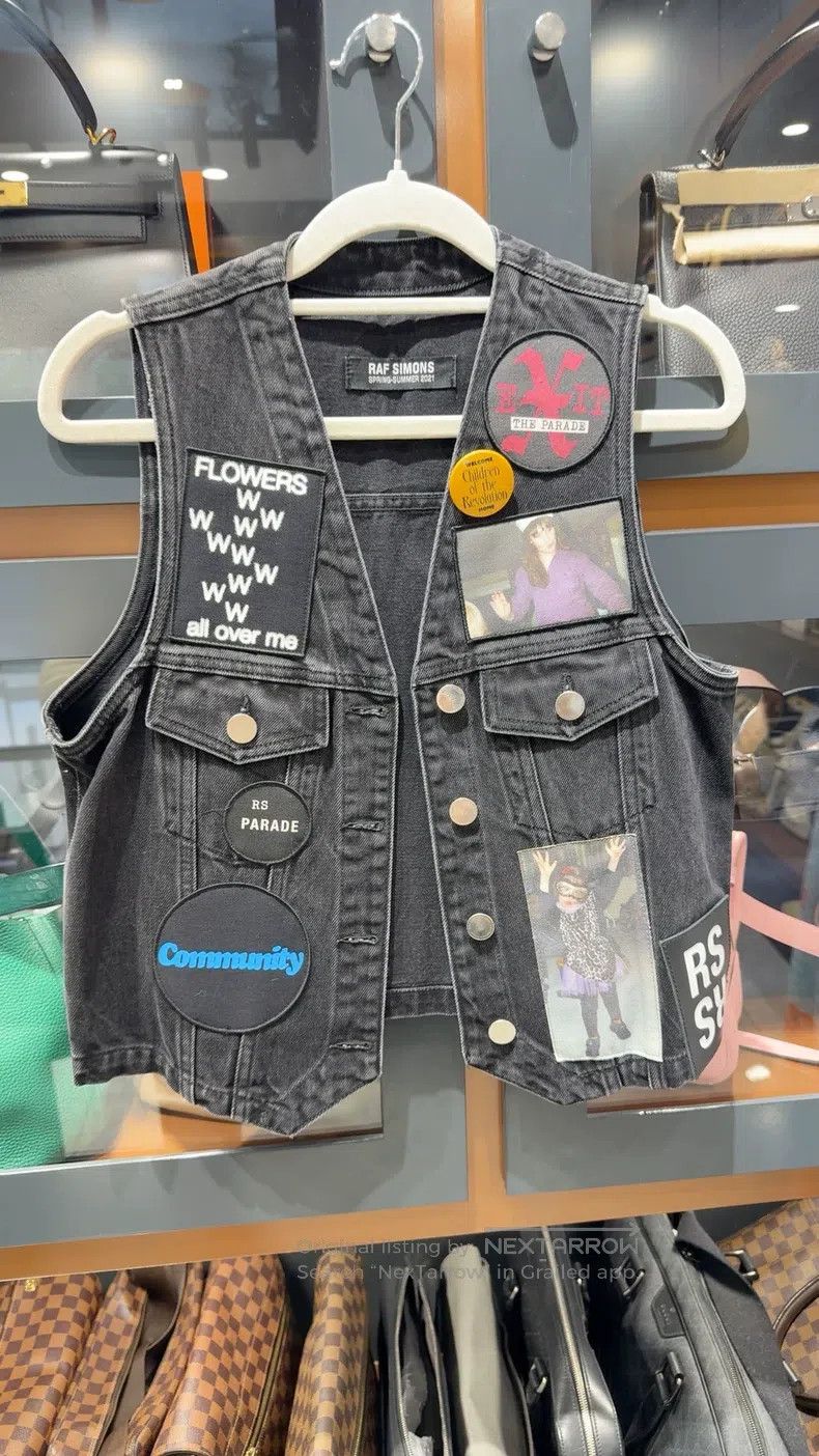 Raf Simons Raf Simons Denim vest jacket signboard portrait Size US S / EU 44-46 / 1 - 1 Thumbnail