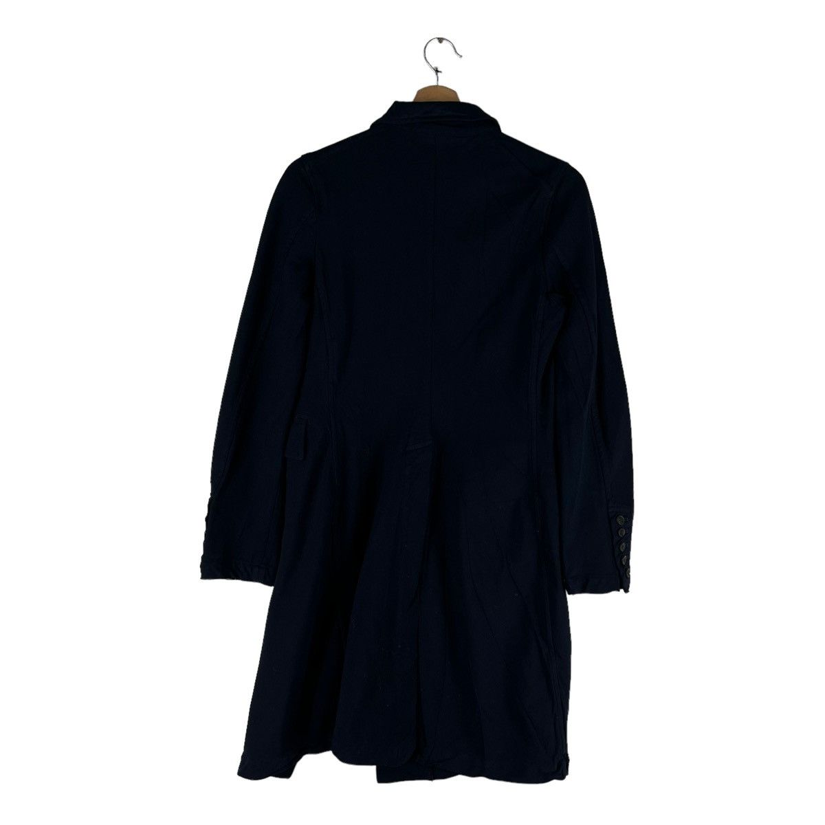 Comme des Garcons 🔥Rich Black - Vtg 80’s Long Jacket Asymmetrical Button Size M / US 6-8 / IT 42-44 - 8 Thumbnail