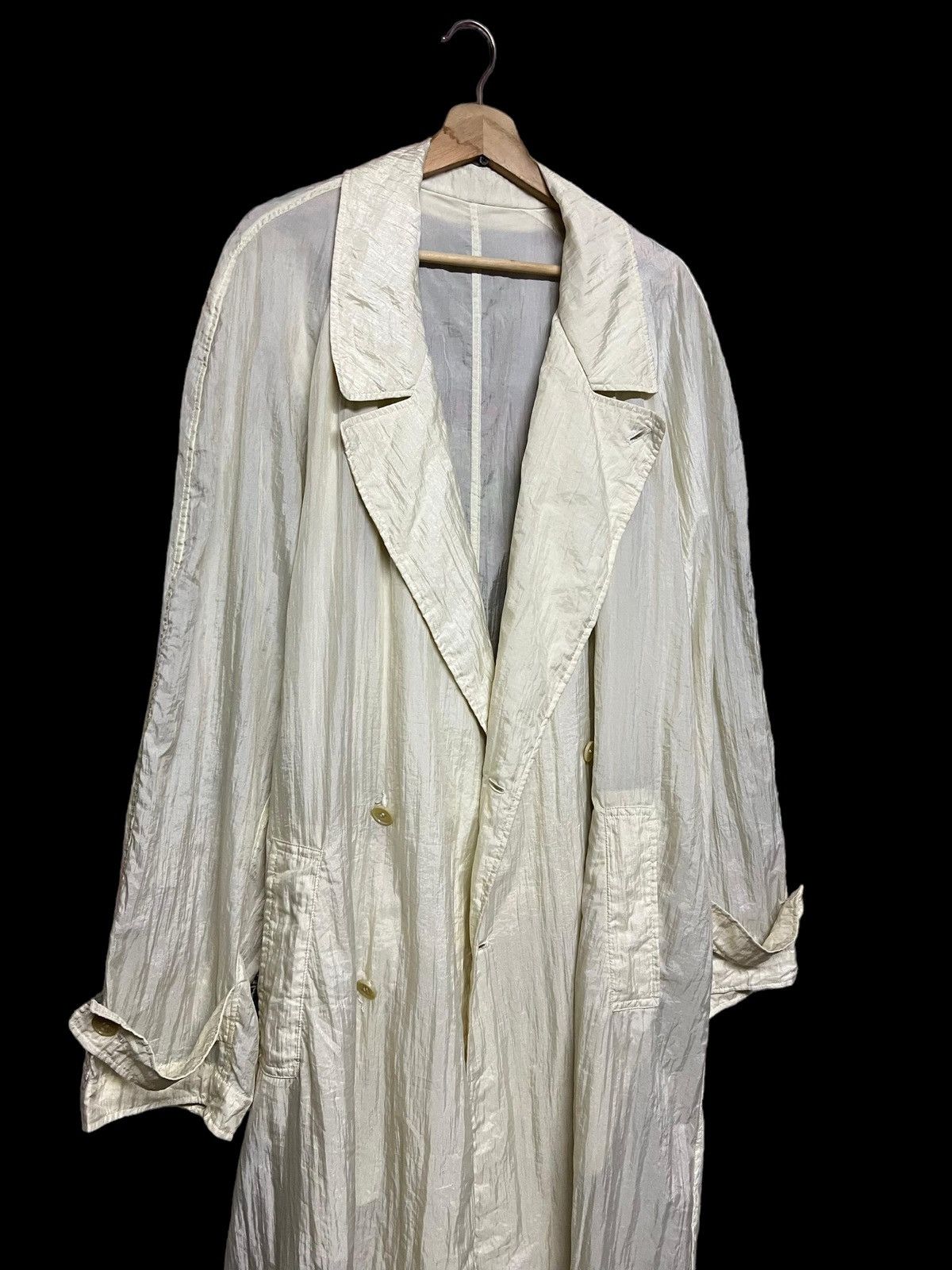Kenzo × Vintage Vtg🔥Kenzo Paris Double Breasted White Trenchcoat Jacket Size US L / EU 52-54 / 3 - 9 Thumbnail