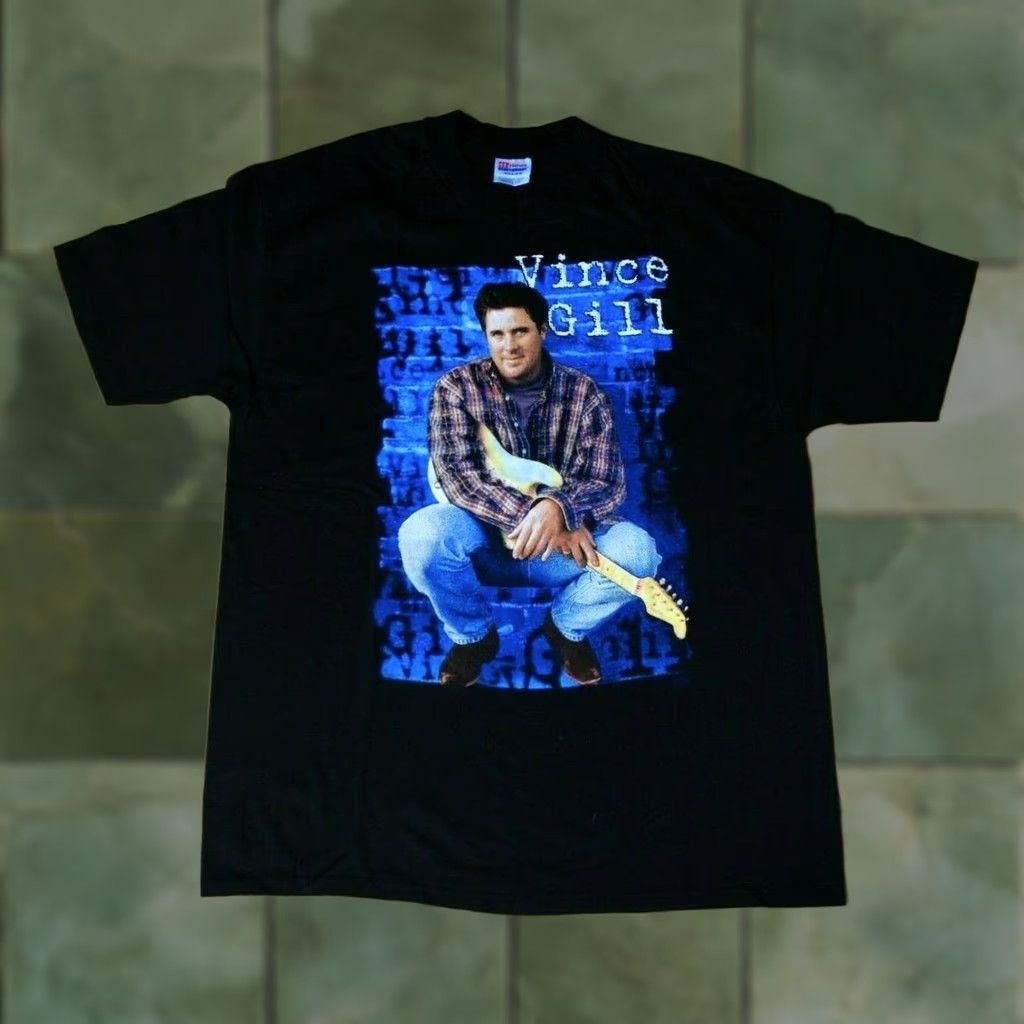 Hanes VINTAGE HANES XL BLACK T-SHIRT WINTERLAND GRAPHIC 1995 VINCE GILL SINGLE STITCH MEN Size US XL / EU 56 / 4 - 1 Thumbnail