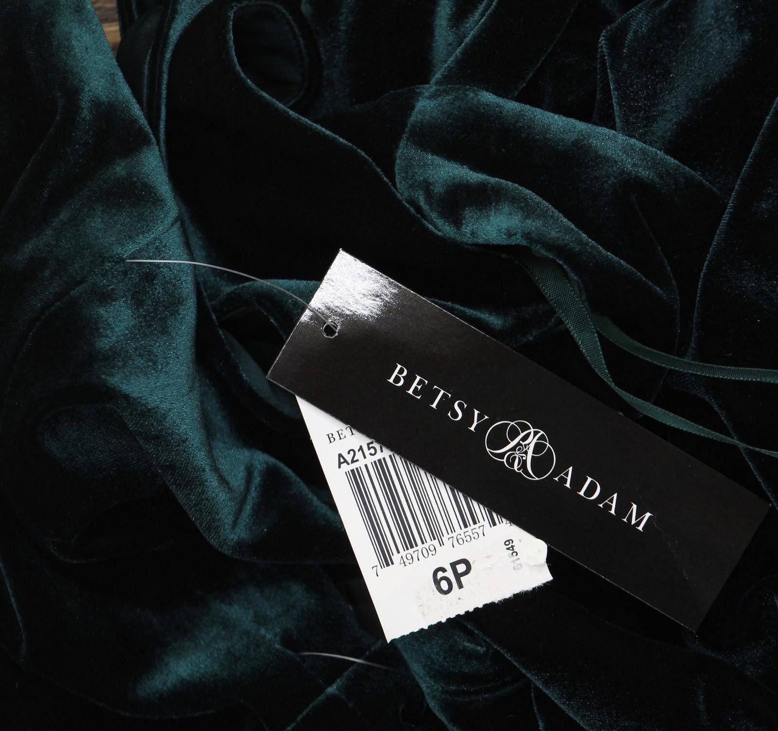 Other Betsy & Adam One Velvet Gown Dress A21575p Hunter Green 6p Size M / US 6-8 / IT 42-44 - 3 Thumbnail
