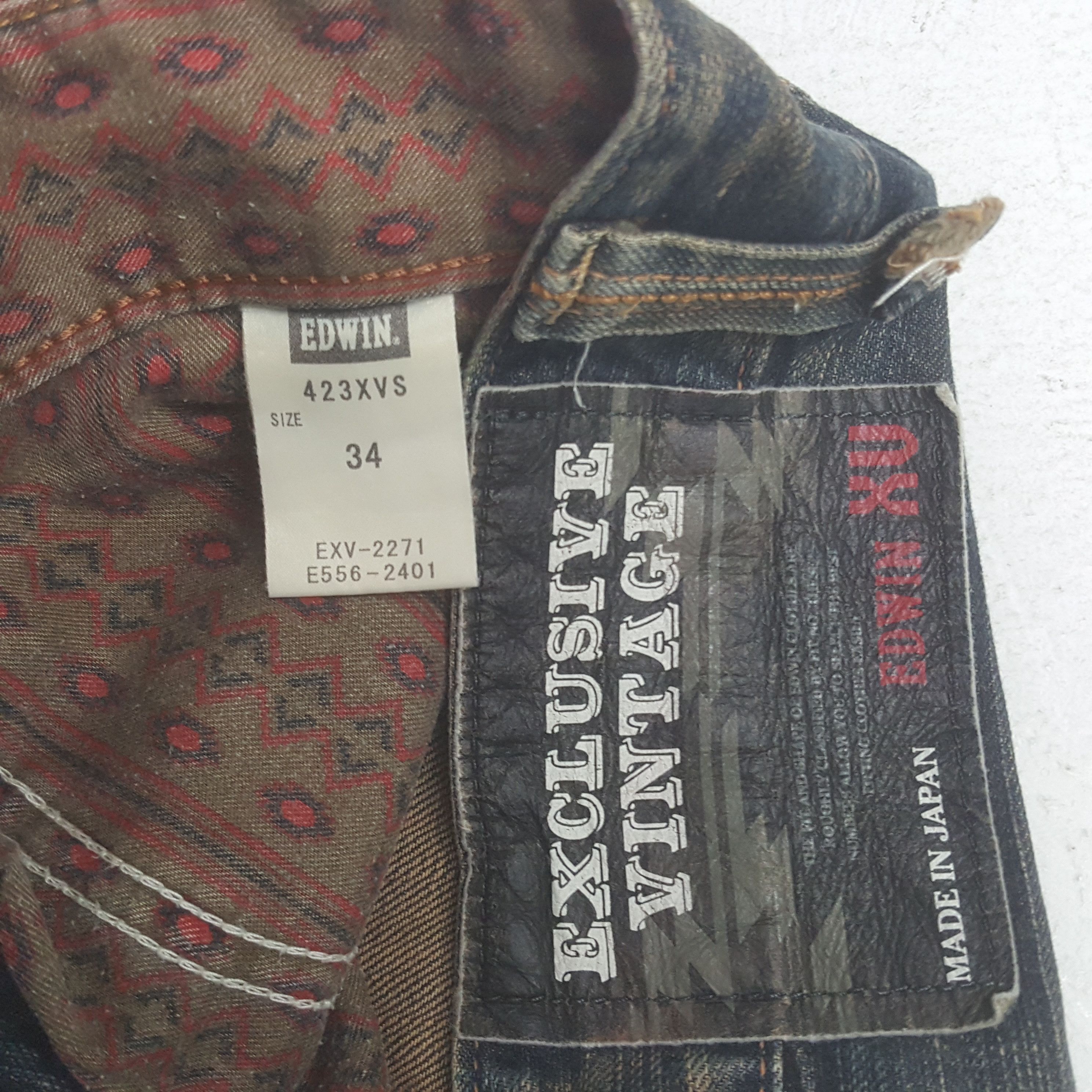 Edwin × Japanese Brand × Vintage Vintage Edwin XU Exclusive Vintage Denim Jeans Size US 36 / EU 52 - 14 Thumbnail
