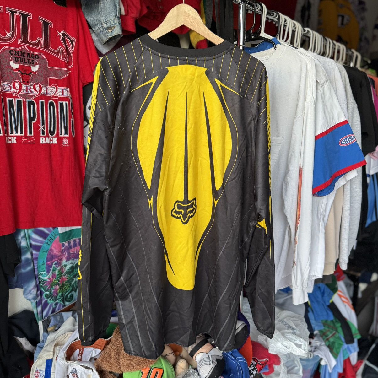 Drake × Fox Racing × Vintage FOX RACING VINTAGE LONG SLEEVE SHIRT JERSEY MOTOCROSS Y2K Size US XXL / EU 58 / 5 - 6 Thumbnail