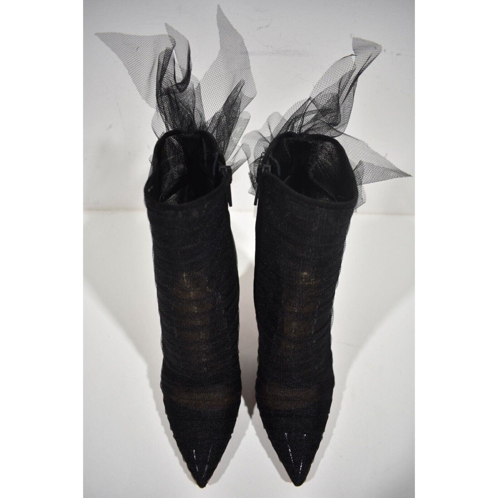 Christian Louboutin Christian Louboutin Libellibooty 100 Black Mesh Tulle Ankle Size US 7.5 / IT 37.5 - 6 Thumbnail