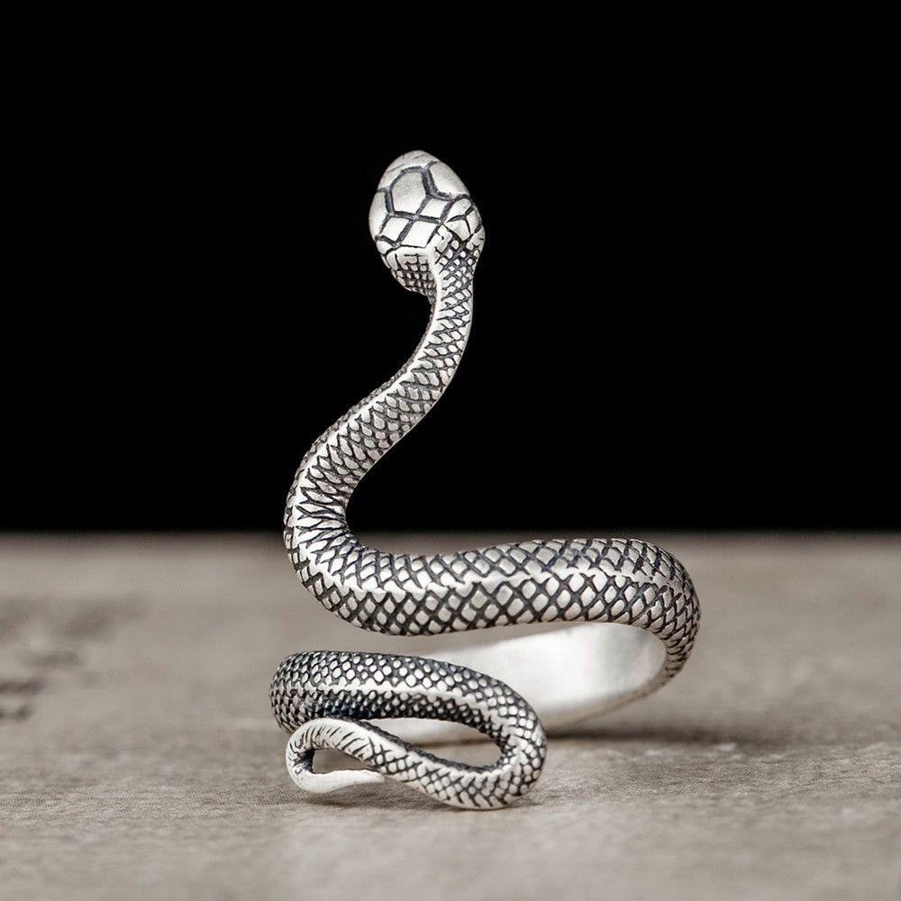 Jewelry Snake Rare Jewelry Rings Open Size Chrome Ring (Size 7-13) Size ONE SIZE - 1 Thumbnail