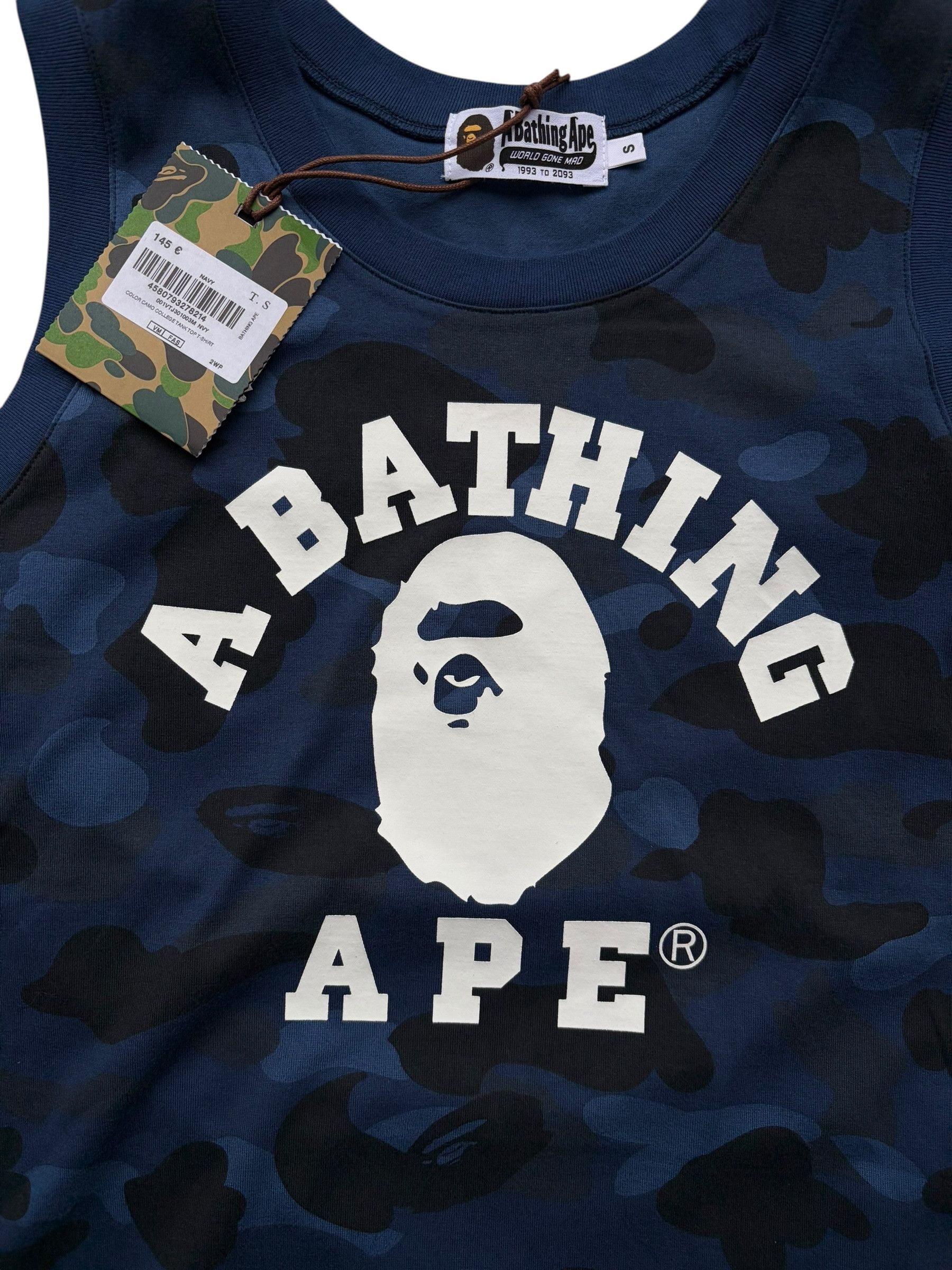 Bape Bape Blue Camo White College Logo Sleeveless Tank Top Size US S / EU 44-46 / 1 - 3 Thumbnail