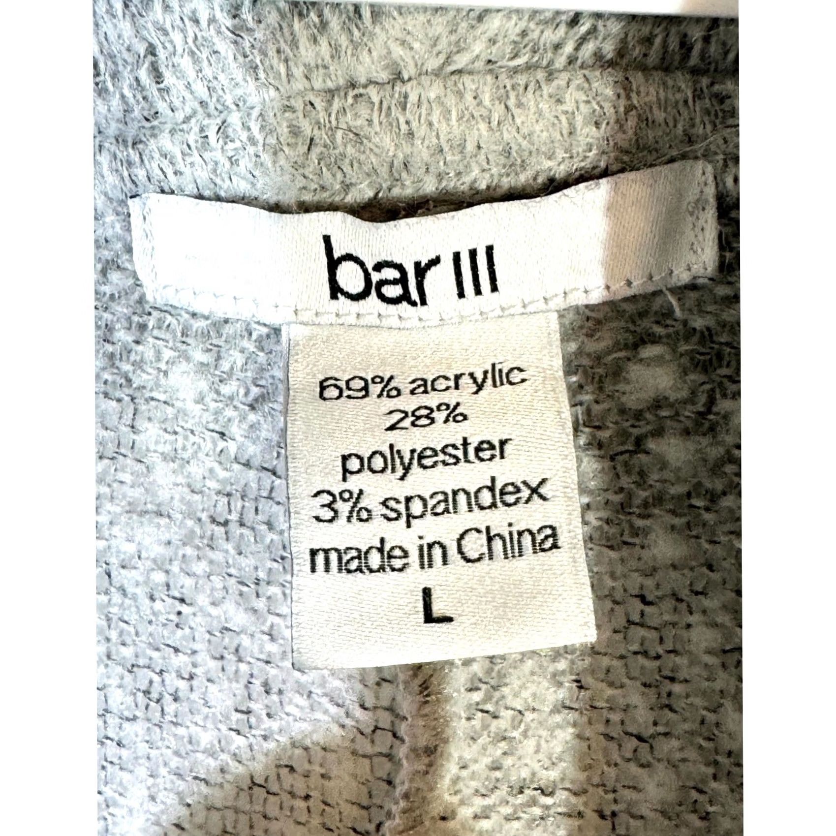 Bar III Bar III Women's Gray Textured Cowl Neck Sweater Raglan Sleeve Size L Size L / US 10 / IT 46 - 7 Thumbnail