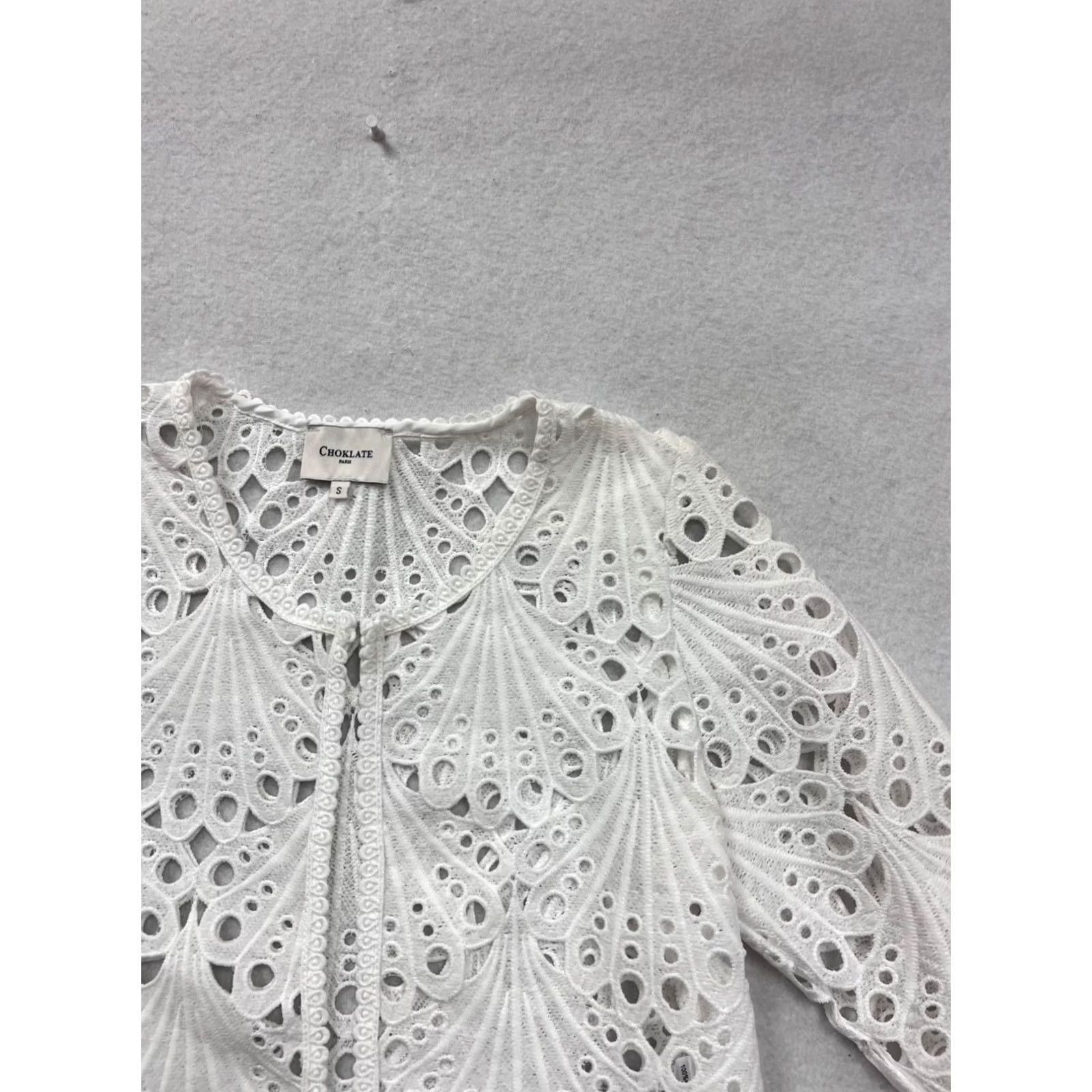 Vintage Choklate Paris White Lace Jacket S Unisex Adults Regular Size S Jacket Womens Mens 90s처럼 Size S / US 4 / IT 40 - 6 Thumbnail
