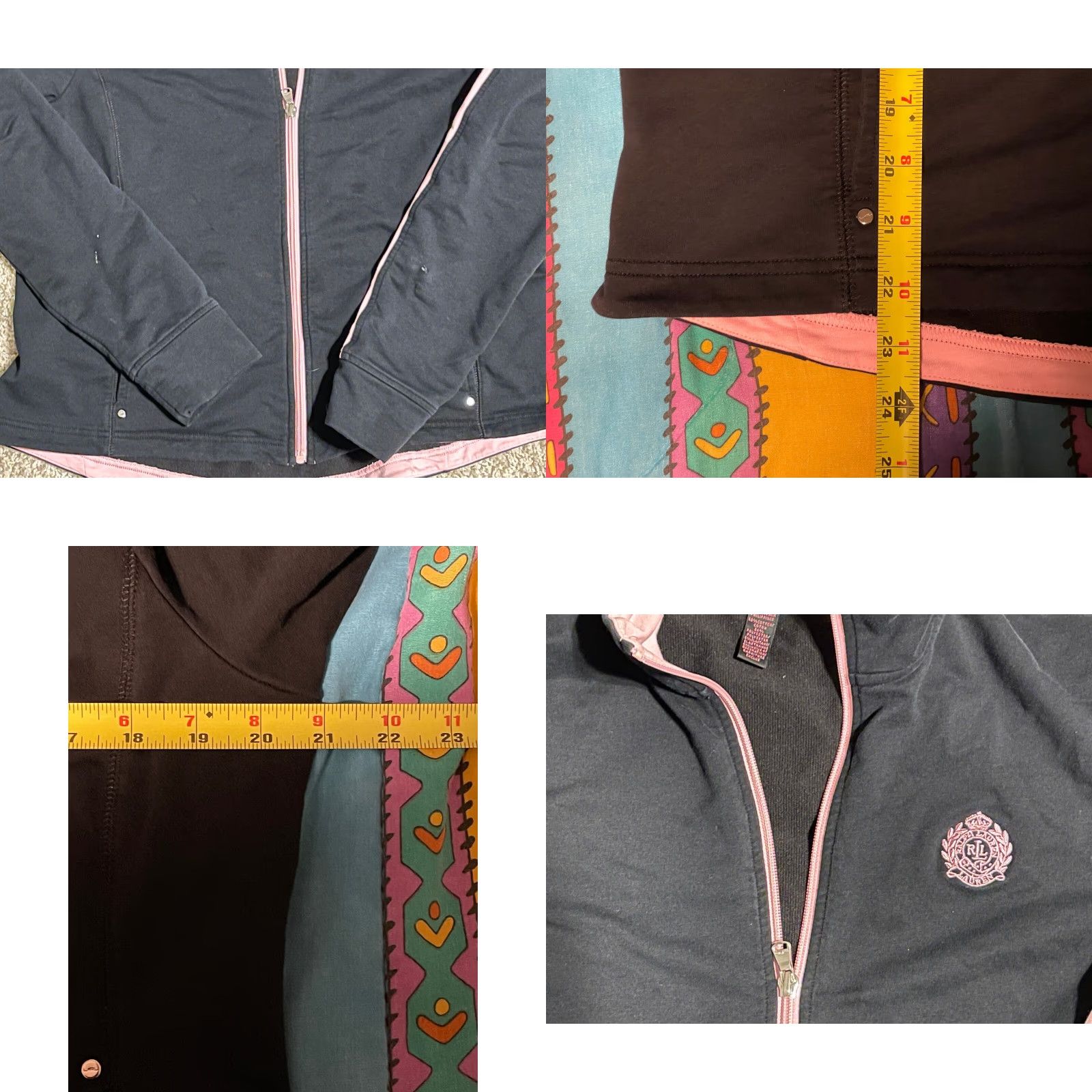 Ralph Lauren Lauren Ralph Lauren Active White Full Zip Track Jacket & Pink/Black Jacket XL Women Size XL / US 12-14 / IT 48-50 - 8 Thumbnail