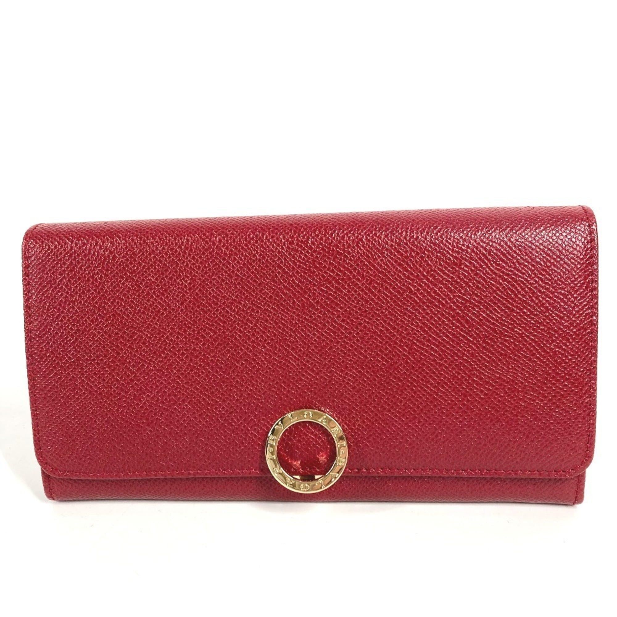 Bvlgari BVLGARI Logo Clip Bifold Flap Long Wallet Leather Men's Women's Red Size ONE SIZE - 1 Thumbnail