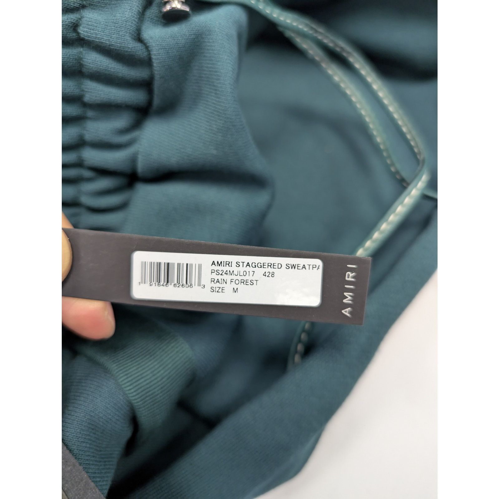 Amiri o1rshd1 Q:2 / Amiri Staggered Sweatpants in Rain Forest Size US 32 / EU 48 - 23 Thumbnail