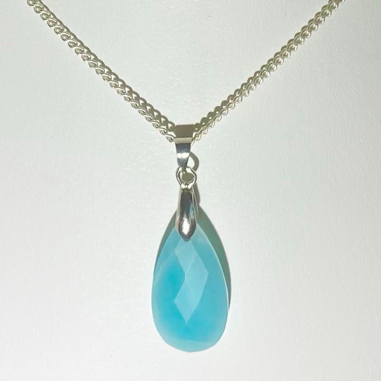 AUN Sterling 925 Silver & Amazonite Necklace