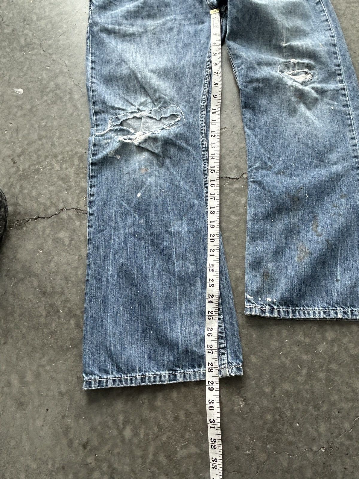 Levi's Vintage Y2K Levis Paint Splatter Bootcut Flared Jeans Size US 33 - 15 Thumbnail