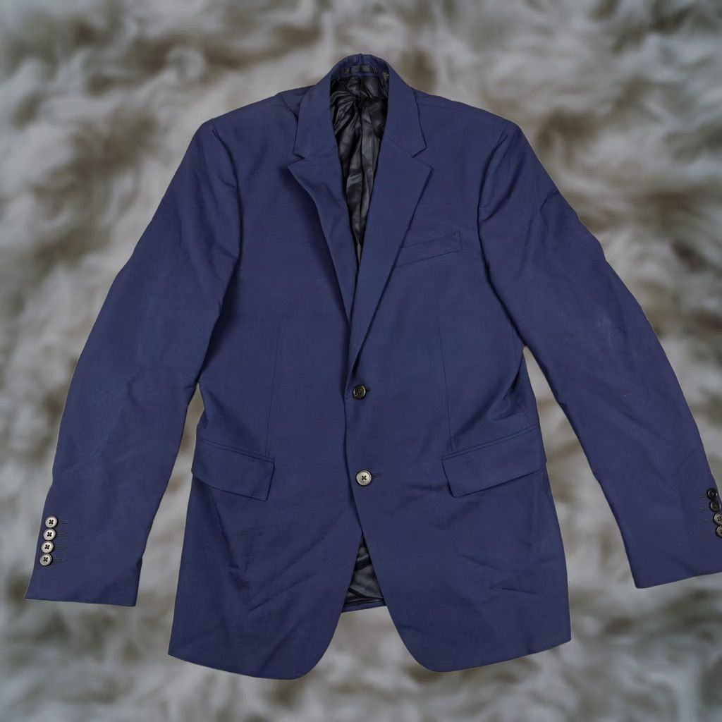 Theory Theory Blazer Mens 40R Blue Wool Stretch Two Button Suit Jacket Notch Lapel Size 40R - 1 Thumbnail