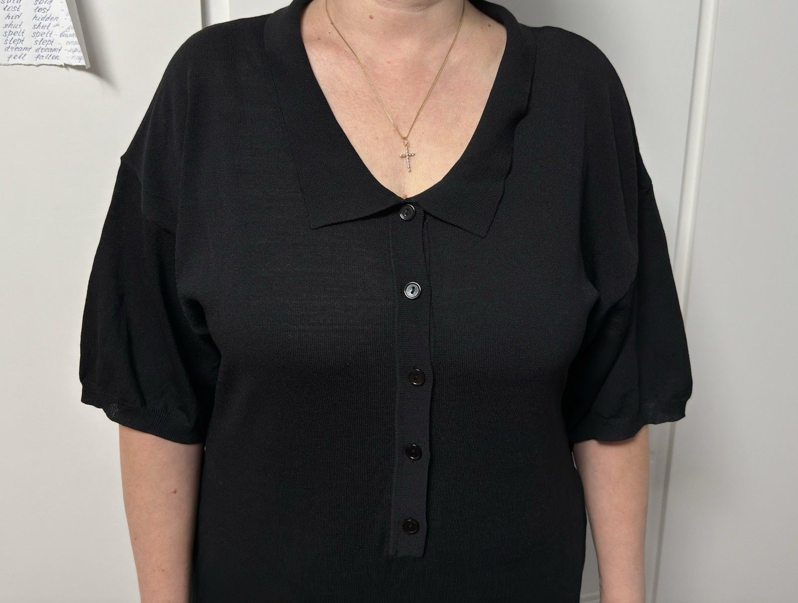 Toteme Toteme Belize Jersey Midi Knit Collared Rayon Dress Black Size S / US 4 / IT 40 - 5 Thumbnail
