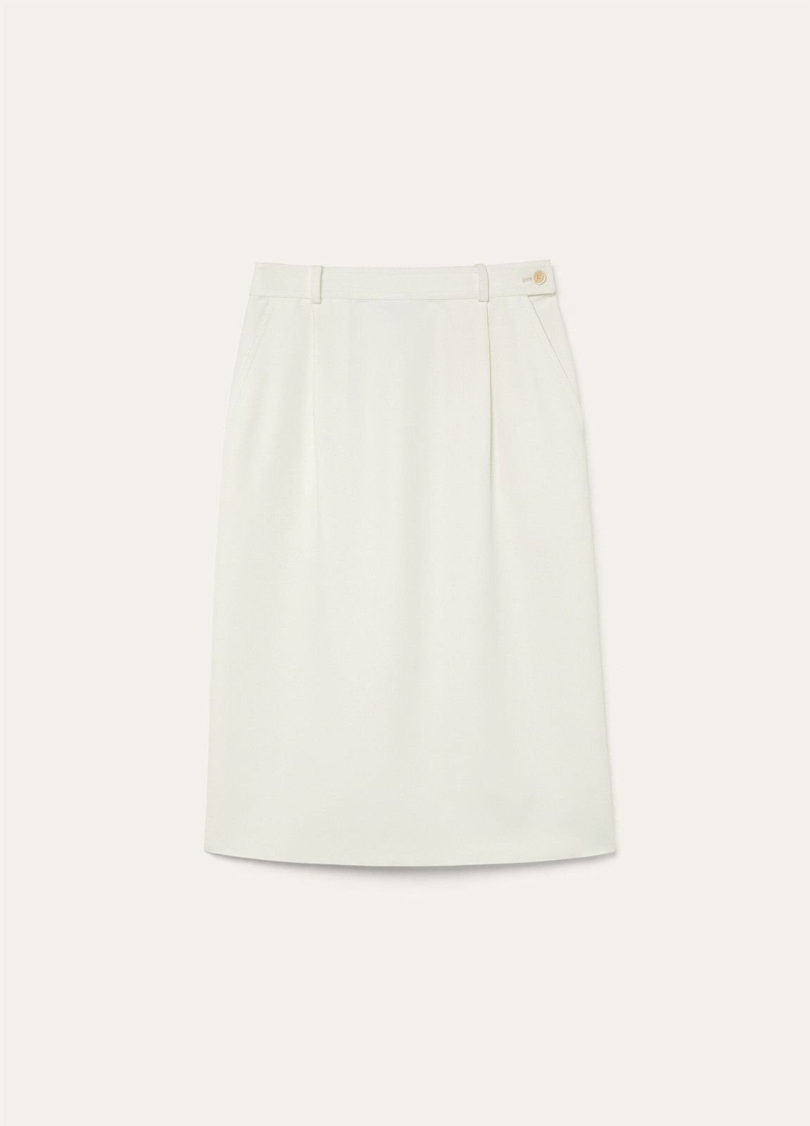 Loro Piana o1srvl11e0526 FAP2880 Emilia Midi Skirt in White Size 27" / US 4 / IT 40 - 1 Thumbnail