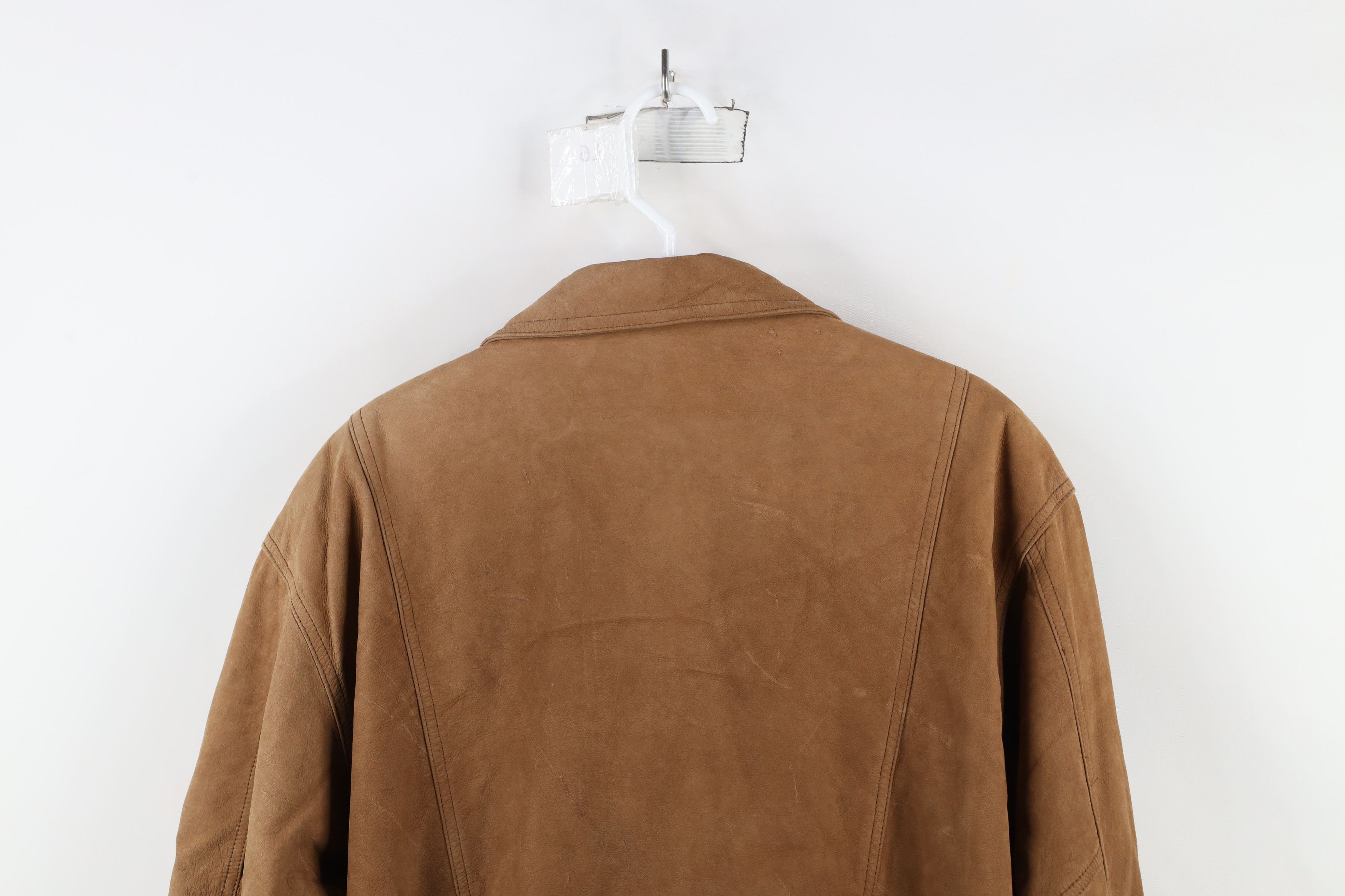 Vintage Vintage 90s Streetwear Button Suede Leather Bomber Jacket Size US XL / EU 56 / 4 - 14 Thumbnail