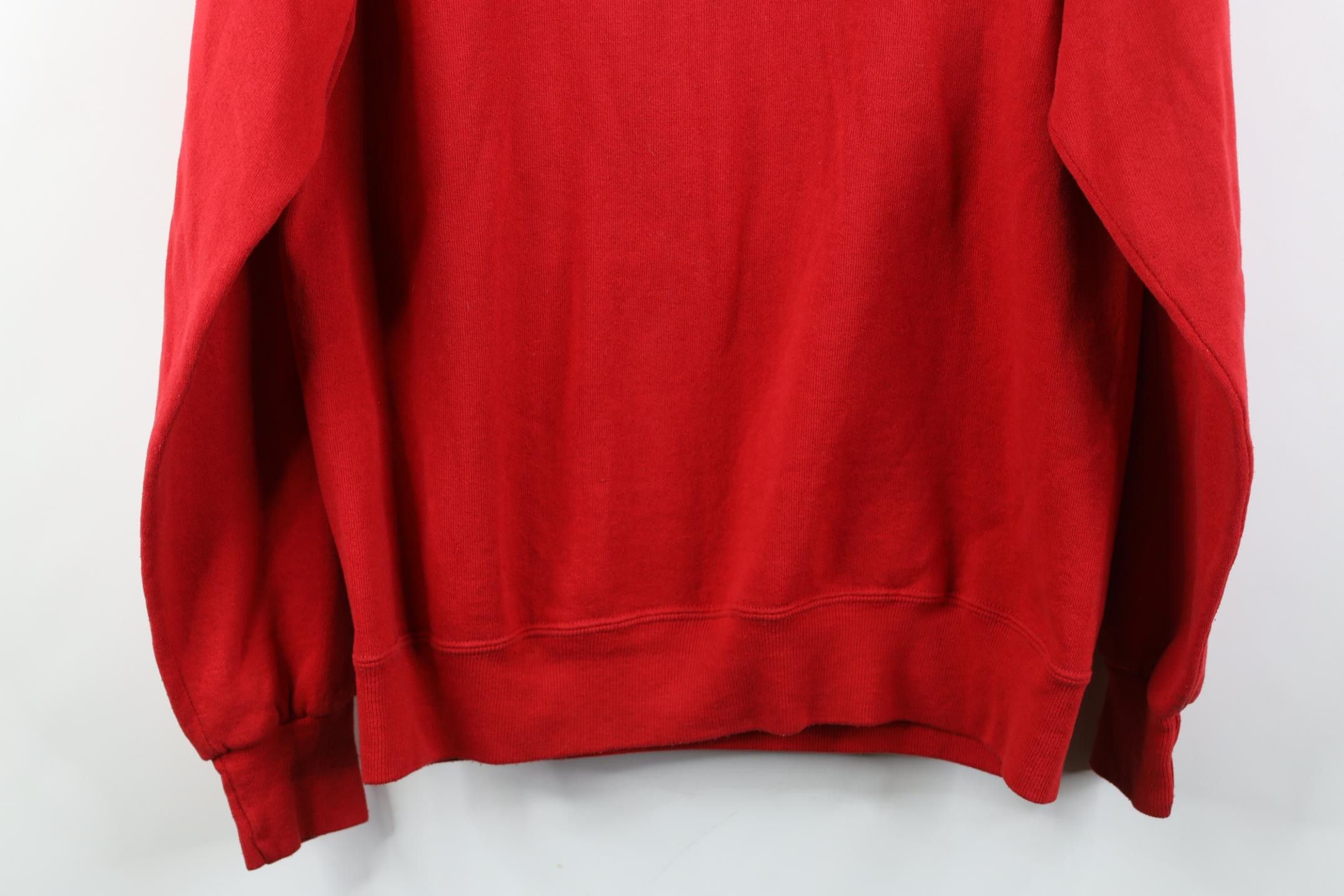 Vintage Vintage 80s 90s Streetwear Blank Hoodie Sweatshirt Red USA Size US L / EU 52-54 / 3 - 14 Thumbnail