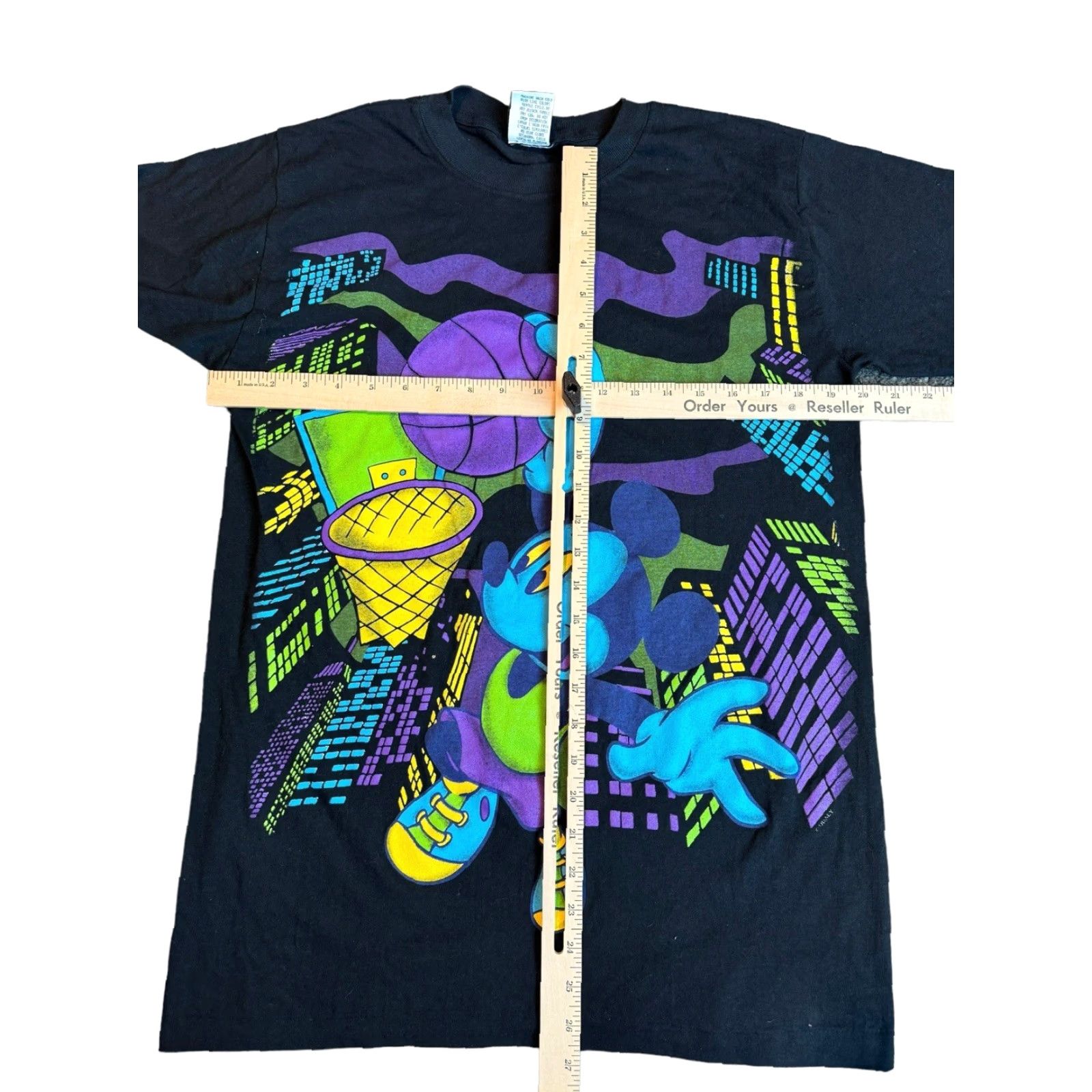 Mickey Unlimited VTG Mickey Unlimited Mickey and Donald Basketball Shirt Double Sided Graphic Colorful 90s Cartoon Cotton Black M Short Sleeve Men Shirt Size US M / EU 48-50 / 2 - 5 Thumbnail