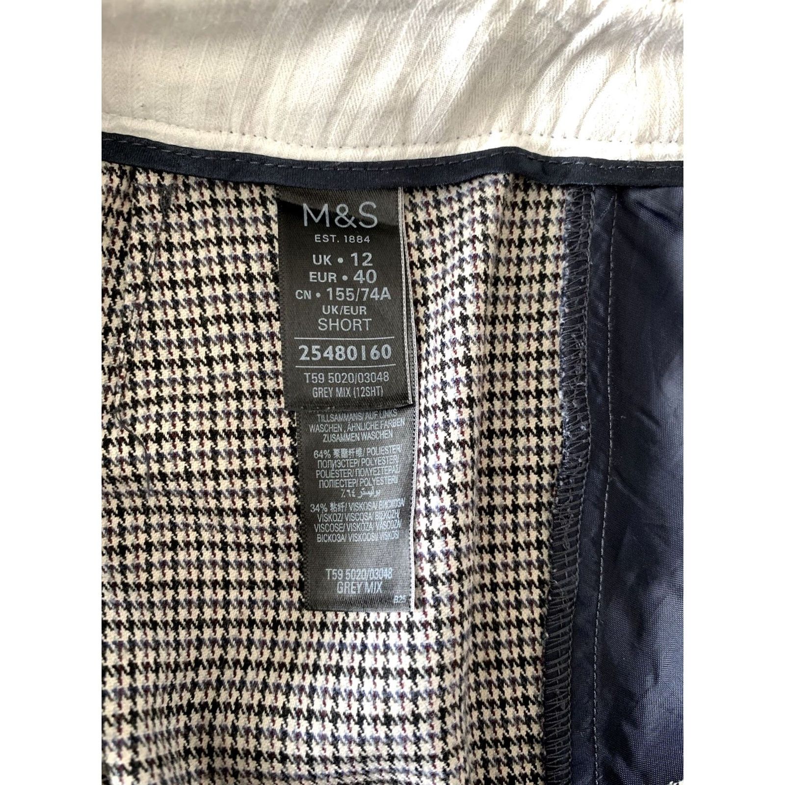 Marks & Spencer Marks & Spencer M&S Houndstooth Trousers Womens 31x24 Trousers Casual Formal Workwear 90s City London Womens Size 24" / US 00 / IT 34 - 5 Thumbnail