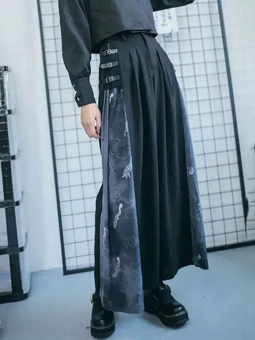 Jean Vintage High Waist Print Wide Leg Pants Fashion New Size 30" / US 8 / IT 44 - 1 Thumbnail