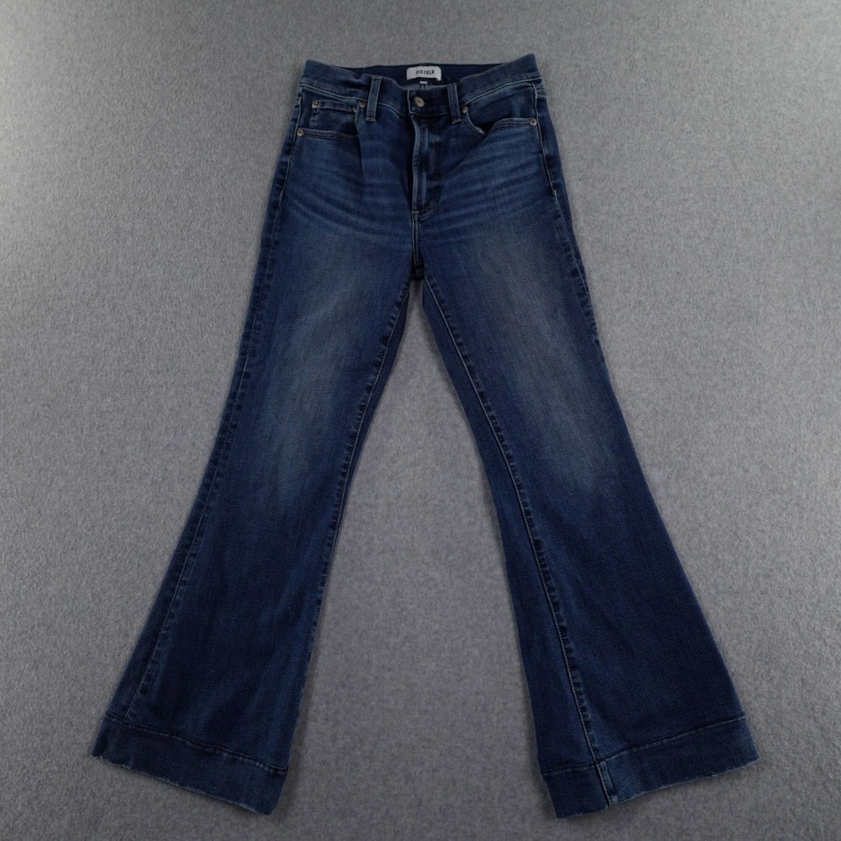 Pistola PISTOLA Jeans Womens 26 Flared Medium Wash Blue Denim 5-Pocket Zipper Fly Size 26 (26X26) Cotton Denim Womens Jeans Size 26" / US 2 / IT 38 - 2 Thumbnail