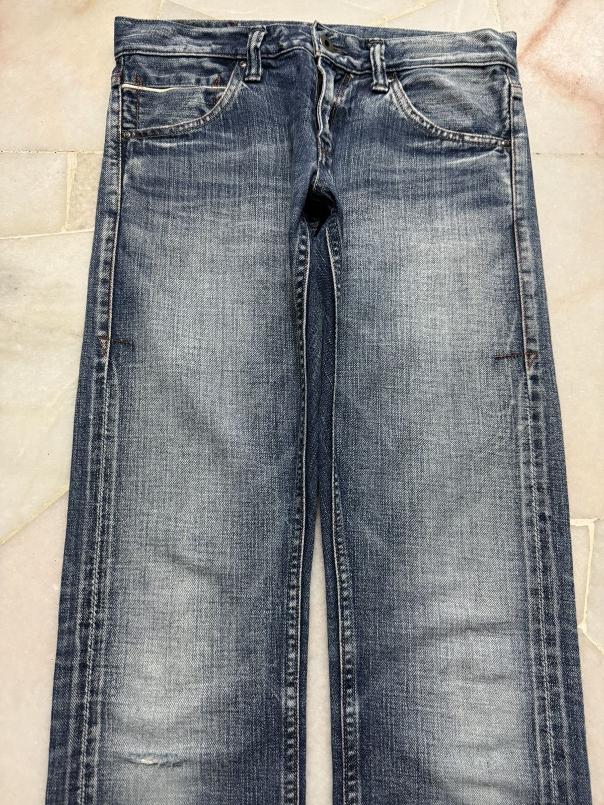 Vintage 💥SELVEDGE 90s💥JOHNBULL GRUNGE STONEWASH DISTRESS DENIM SLIM Size US 28 / EU 44 - 4 Thumbnail