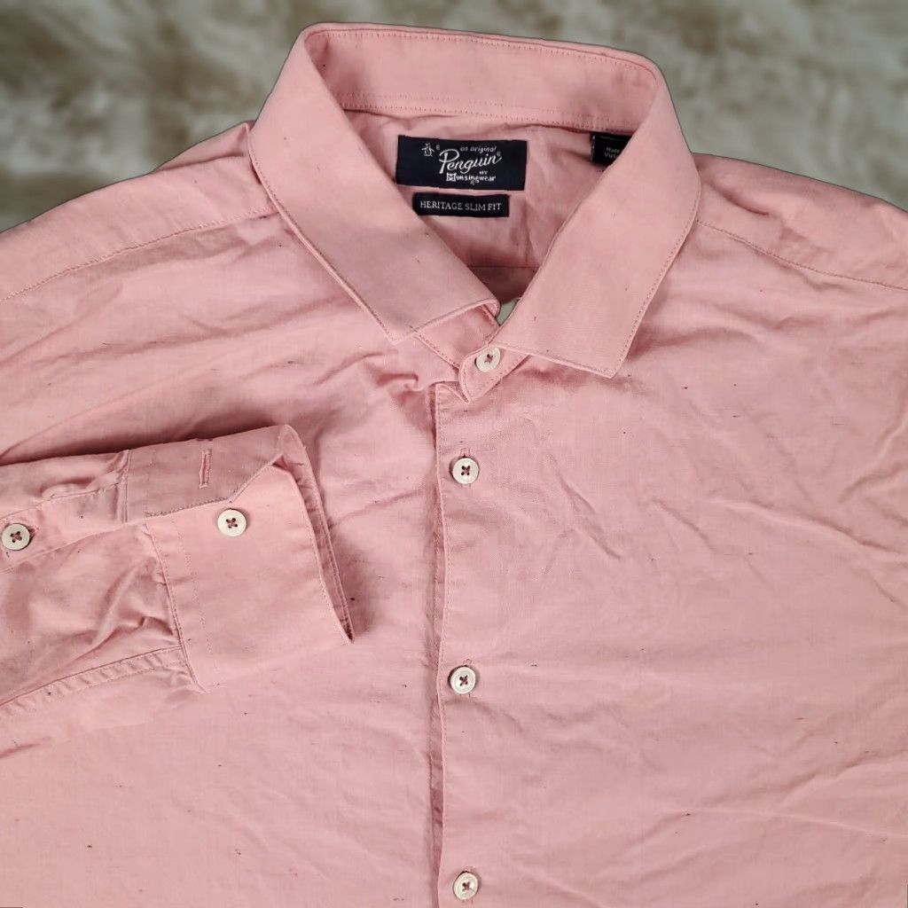 Original Penguin Original Penguin Munsingwear Slim Fit Button-Up Shirt Men  Medium Blue | Grailed