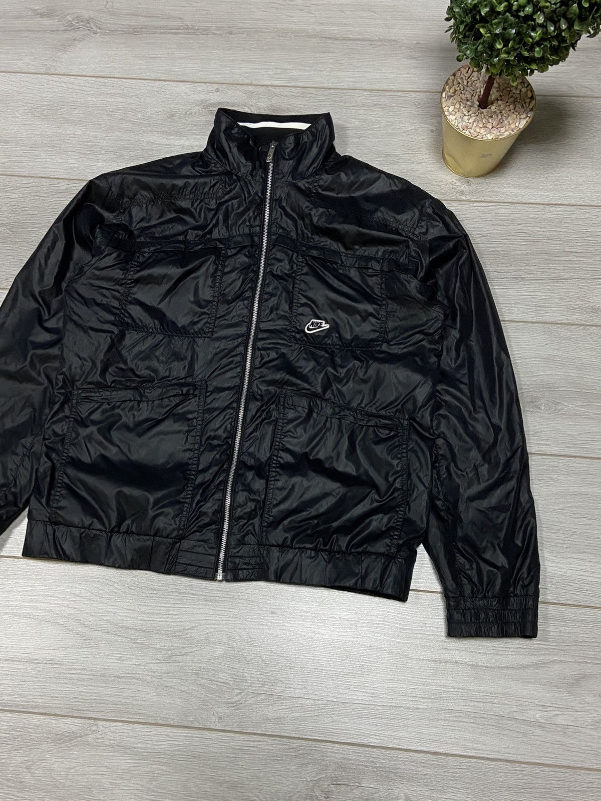 Vintage Nike vintage wet look jacket zip Size US L / EU 52-54 / 3 - 2 Thumbnail