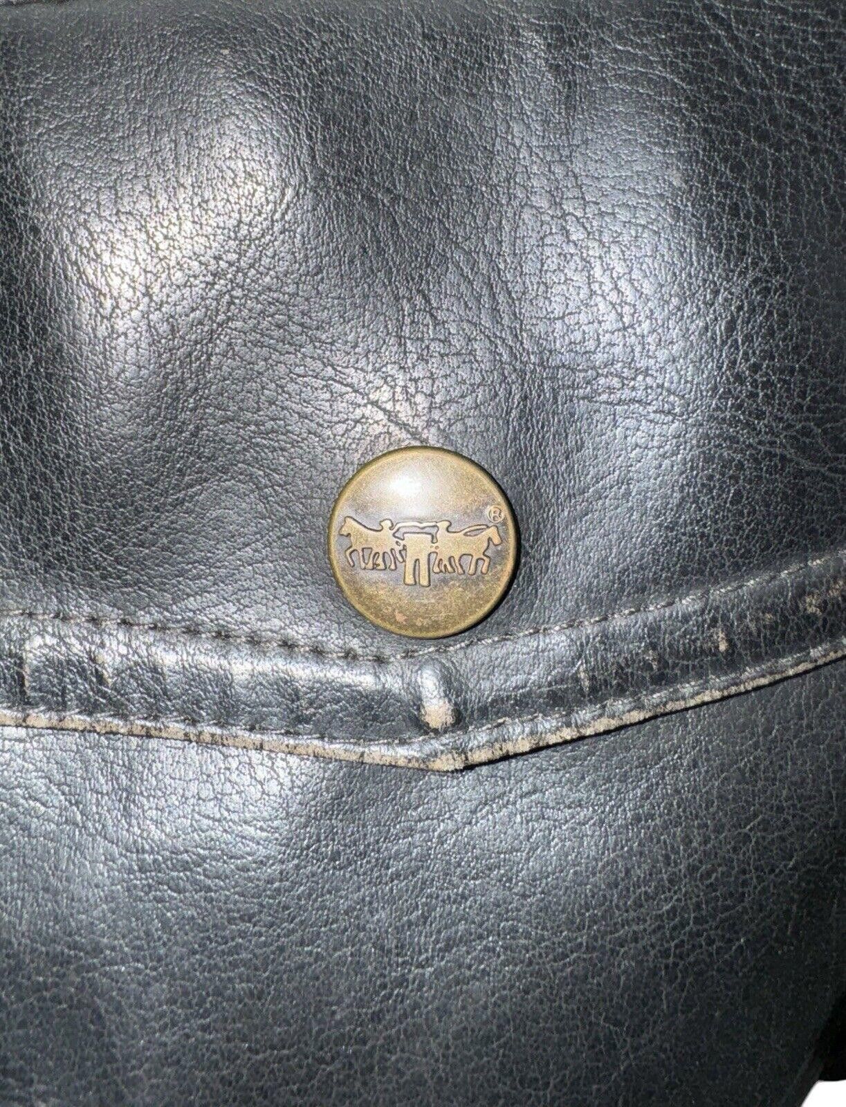 Levi's Vintage Levi's Leather Biker Trucker Hideaway Hood Jacket L Size US L / EU 52-54 / 3 - 8 Thumbnail