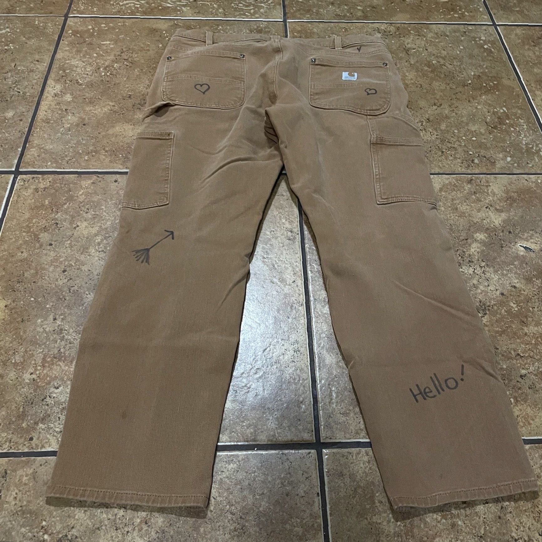 Carhartt VINTAGE Carhartt Pants Carpenter Double Knee Tan 34 x 27 Women 14 Mens Beige USA 100% Cotton Workspace Workwear Size 24" / US 00 / IT 34 - 4 Thumbnail