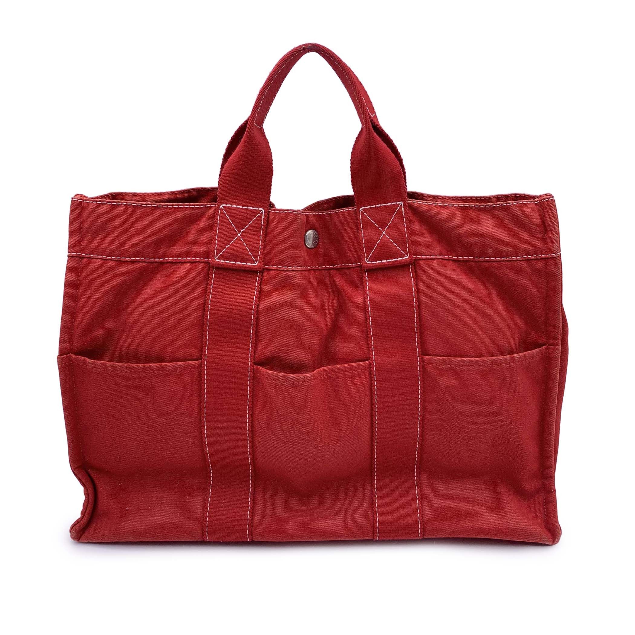 image of Hermes Hermes Tote Bag Vintage Fourre-Tout in Red, Women's