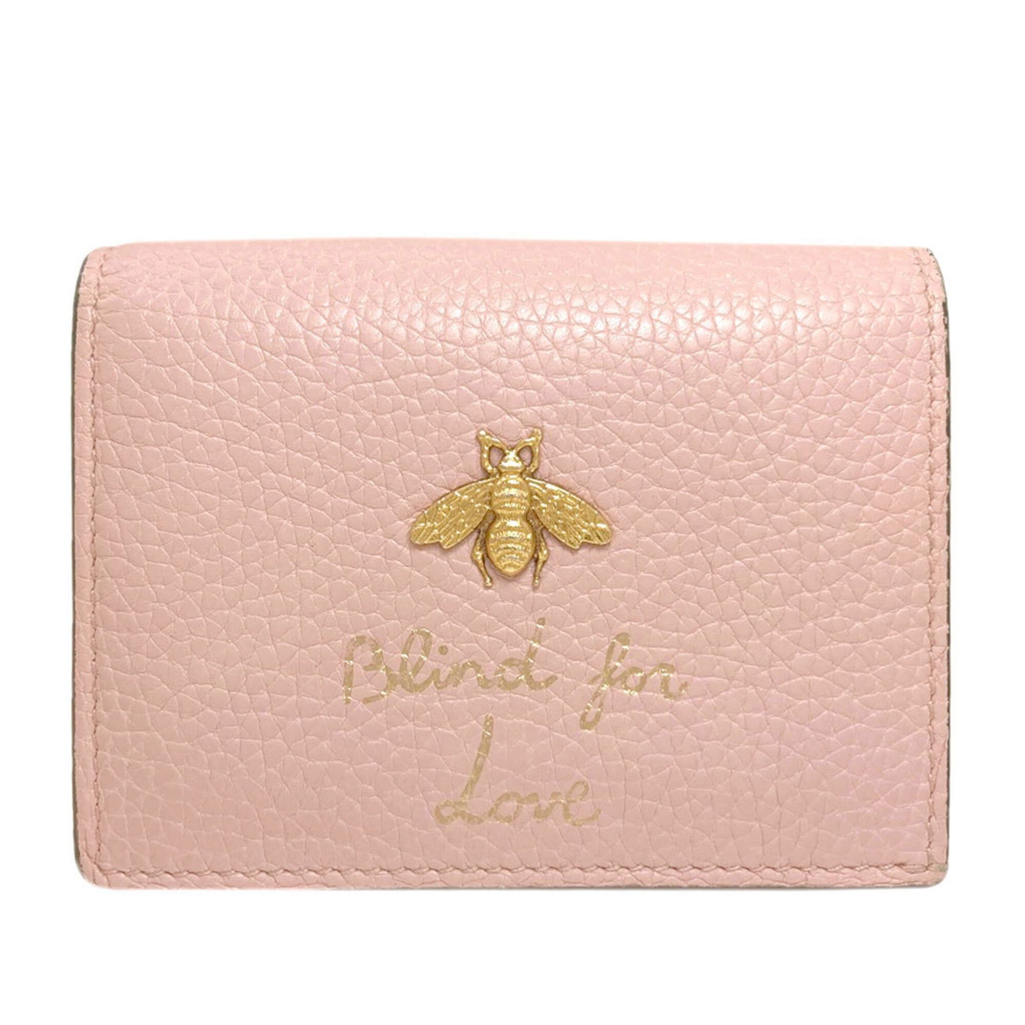 Gucci Gucci 460185 Animalier Bee Bi-fold Wallet Leather Women's GUCCI Size ONE SIZE - 1 Thumbnail