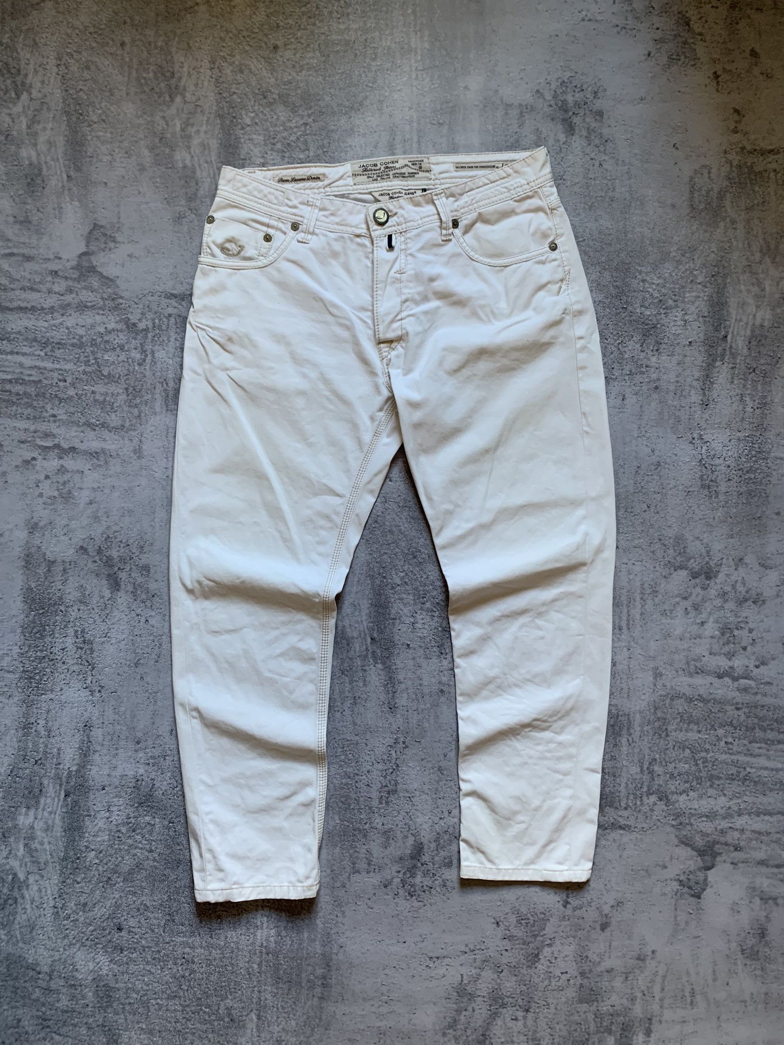 Jacob Cohen Jacob Cohen Pants Men's 35 White Cotton Jeans J688-LOVE Size US 35 - 1 Thumbnail