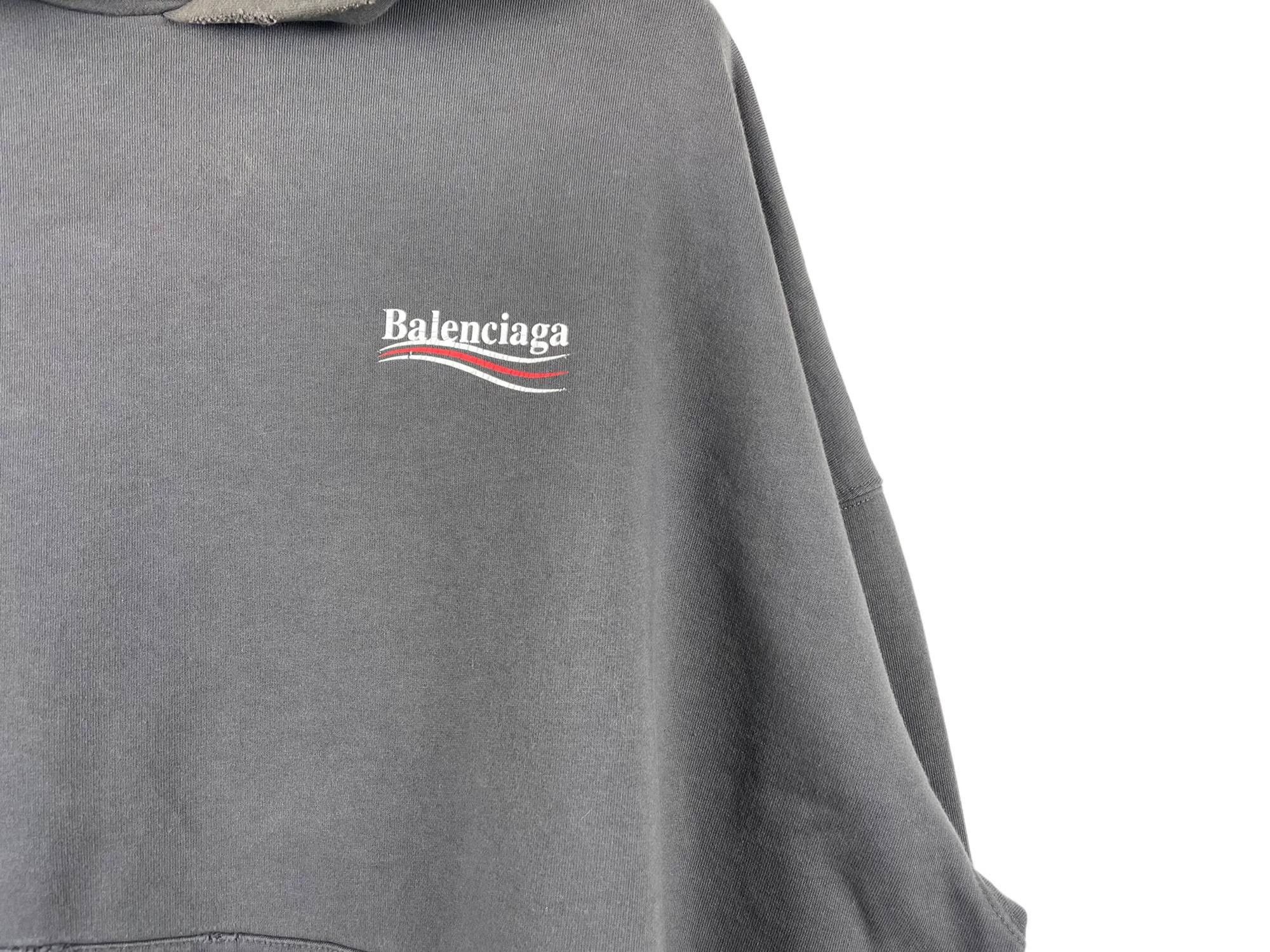 Balenciaga Balenciaga Washed Gray Vintage Wave Coke Embroidery Hood Size US S / EU 44-46 / 1 - 5 Thumbnail