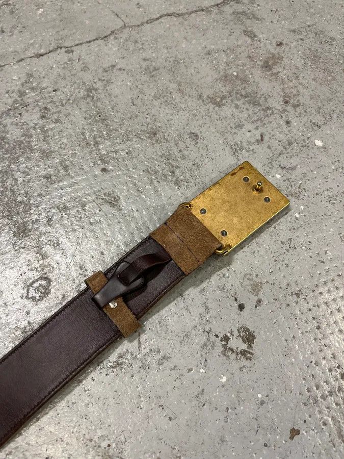 Dolce & Gabbana 2000s Dolce & Gabbana Golden Milano Buckle Brown Leather Belt Size ONE SIZE - 8 Thumbnail