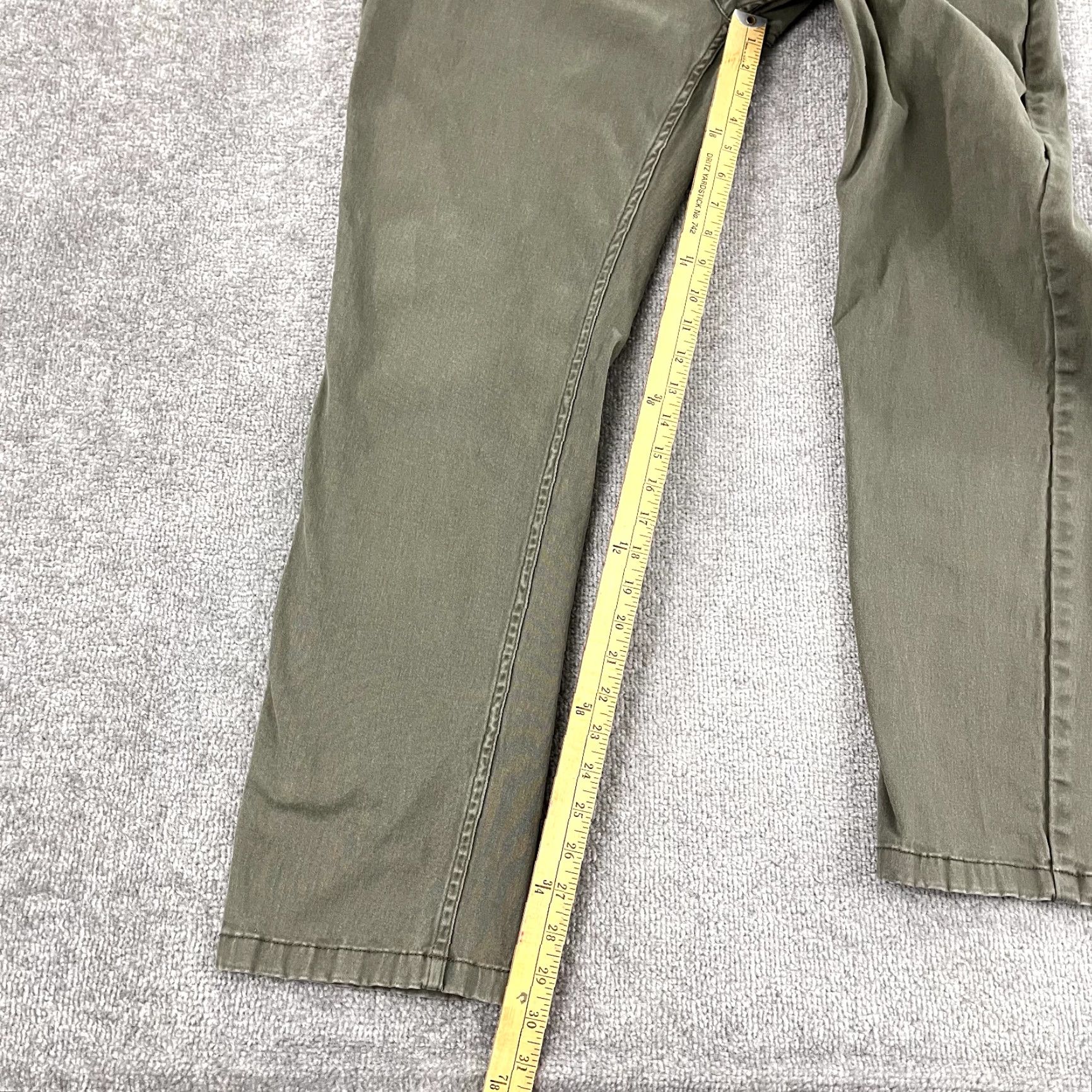 Olive MUGSY Pants Mens 40 x 30 Straight OLIVES Washed Green Gray Stretch Chino Travel Size US 40 / EU 56 - 4 Thumbnail