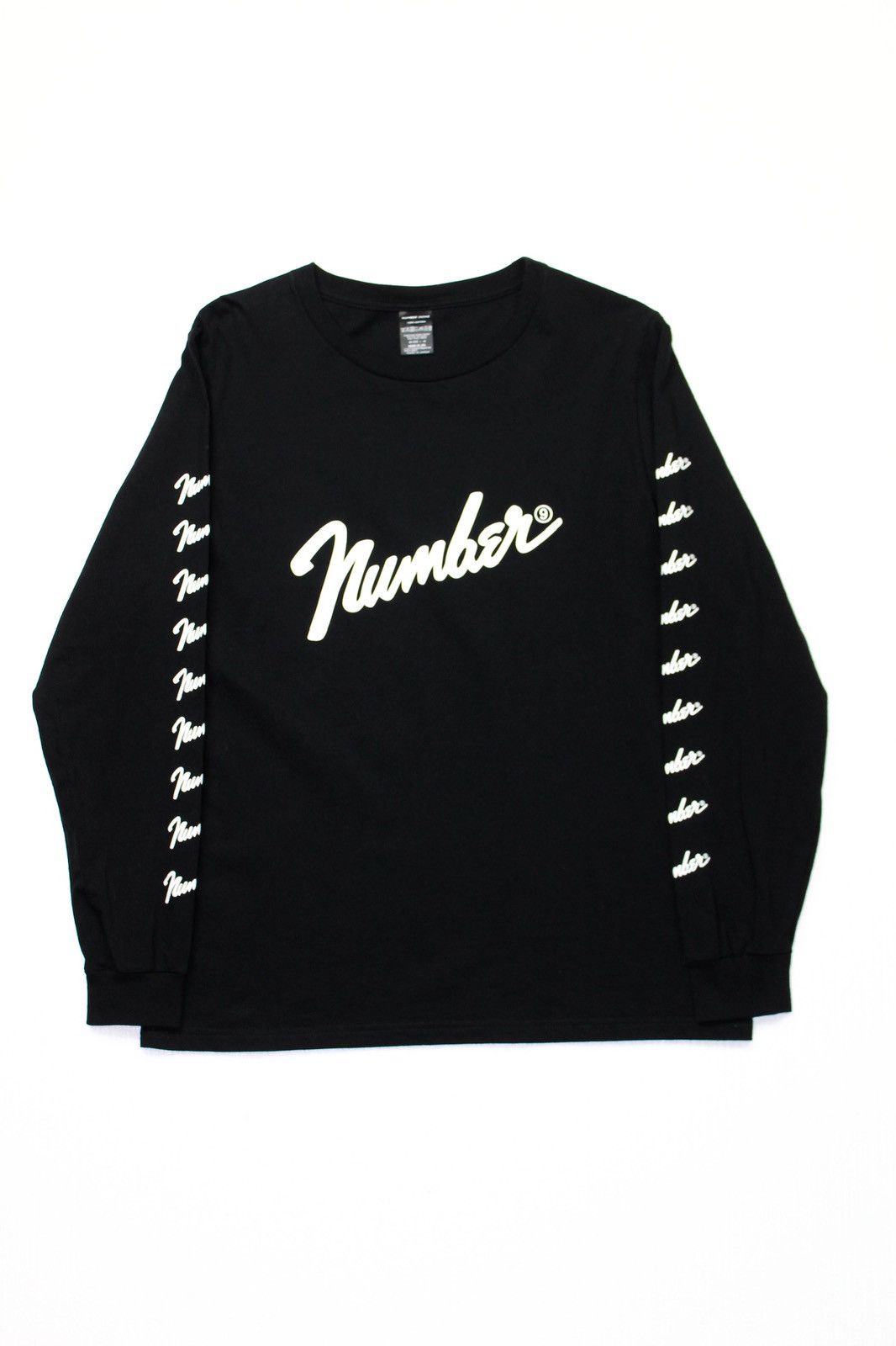 image of Number N Ine Fender Logo L/s Tee in Black, Men's (Size XL)